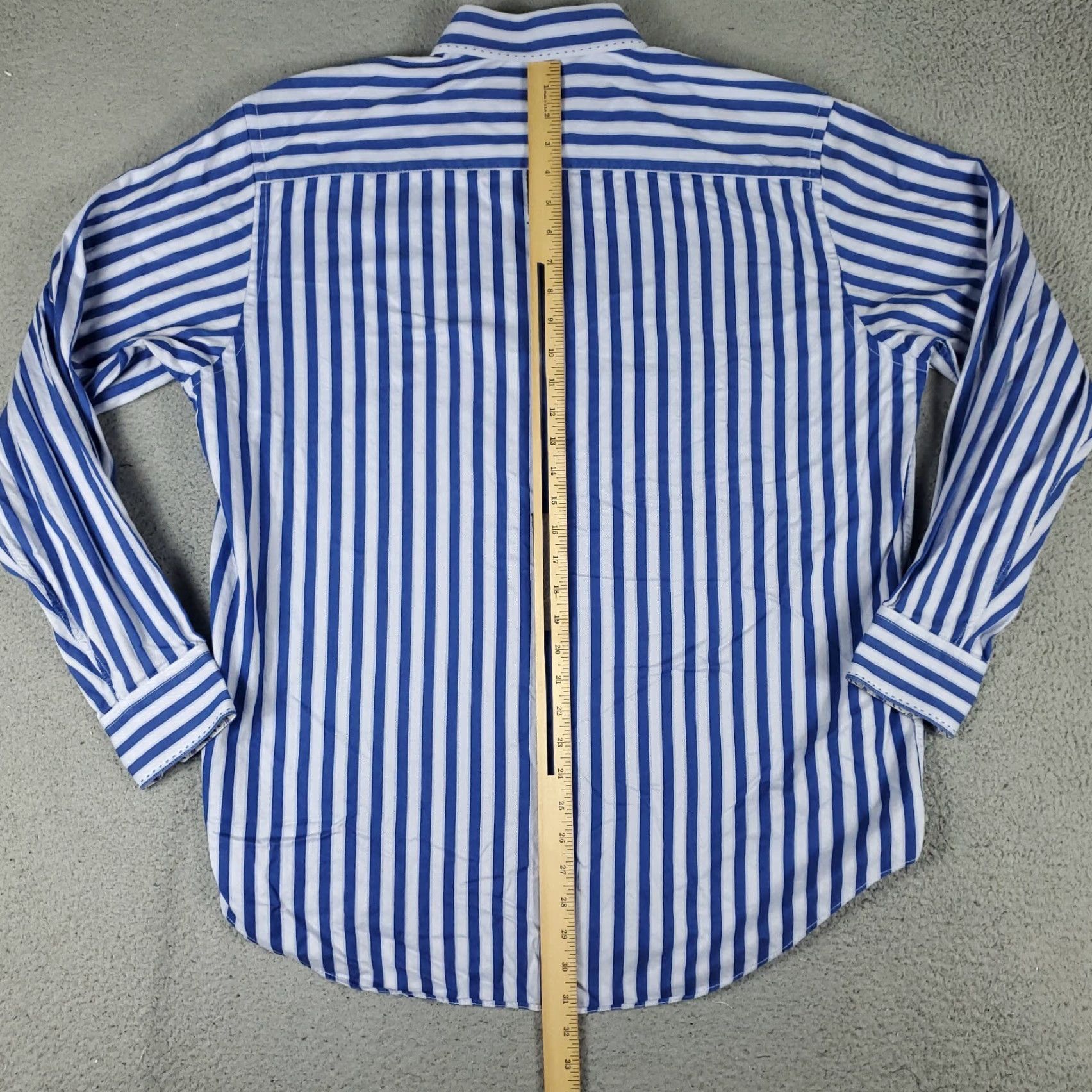 BUGATCHI Bugatchi Uomo Shirt Mens XL Blue Striped Button-Up Long Sleeve Casual Modern Size US XL / EU 56 / 4 - 4 Thumbnail