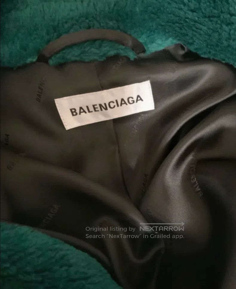 Balenciaga Balenciaga Dark green Teddy wrap-style coat Size XXS / US 00 / IT 34 - 4 Thumbnail