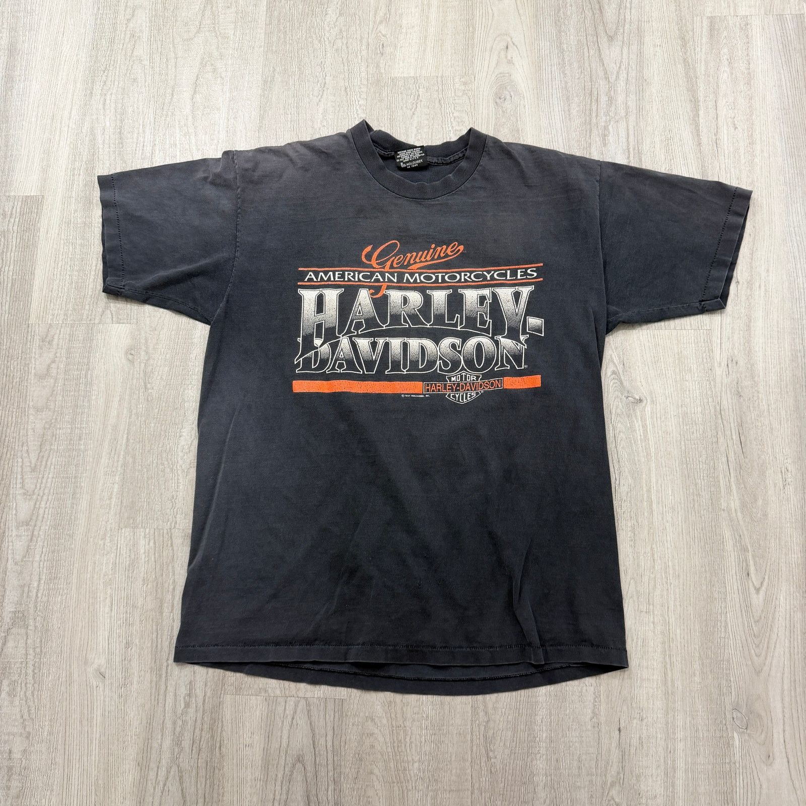 Vintage Harley Davidson Shirt Men's XL Black Faded Seaford