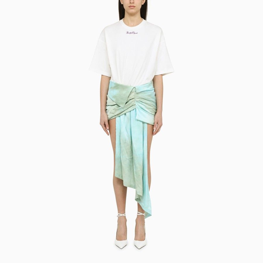 Off-White o1d2blof0924 Overlapping Dress in White & Light Blue Size XS / US 0-2 / IT 36-38 - 1 Thumbnail