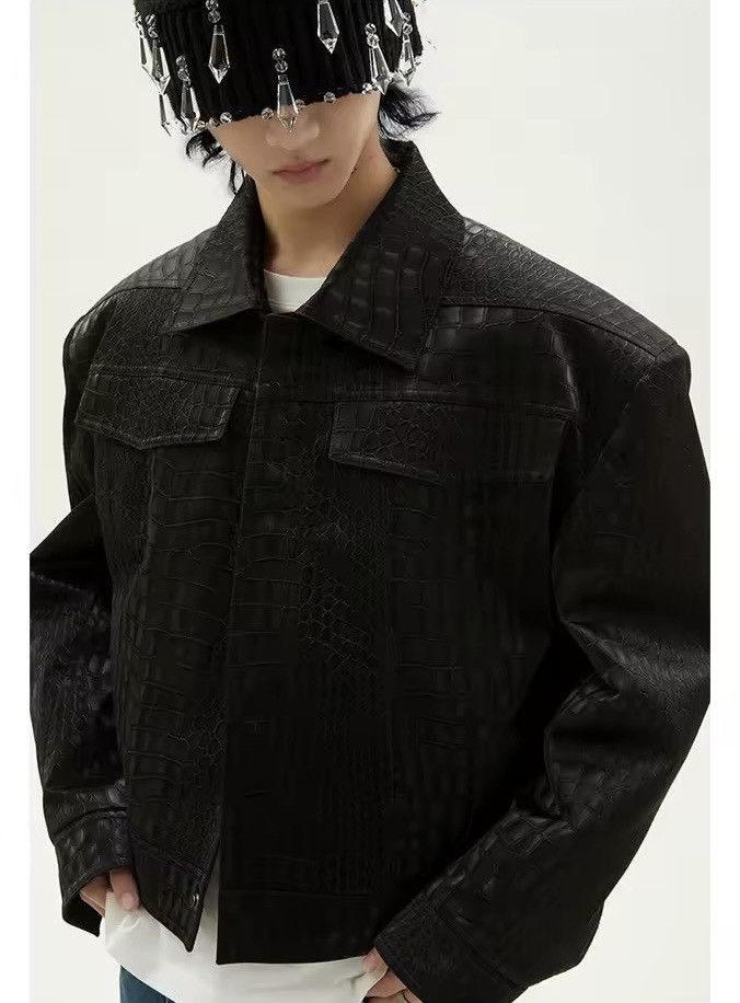 Other Short Streetwear PU Leather Crocodile Jacket Size US XL / EU 56 / 4 - 3 Thumbnail