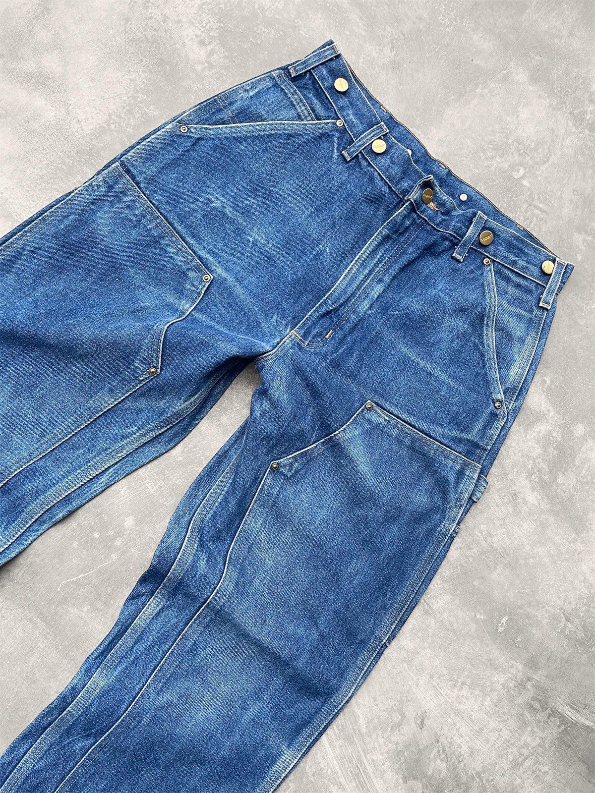 Carhartt Faded Carhartt Raw-Denim Carpenter Double Knee Pant B07-DNM Size US 32 / EU 48 - 2 Thumbnail