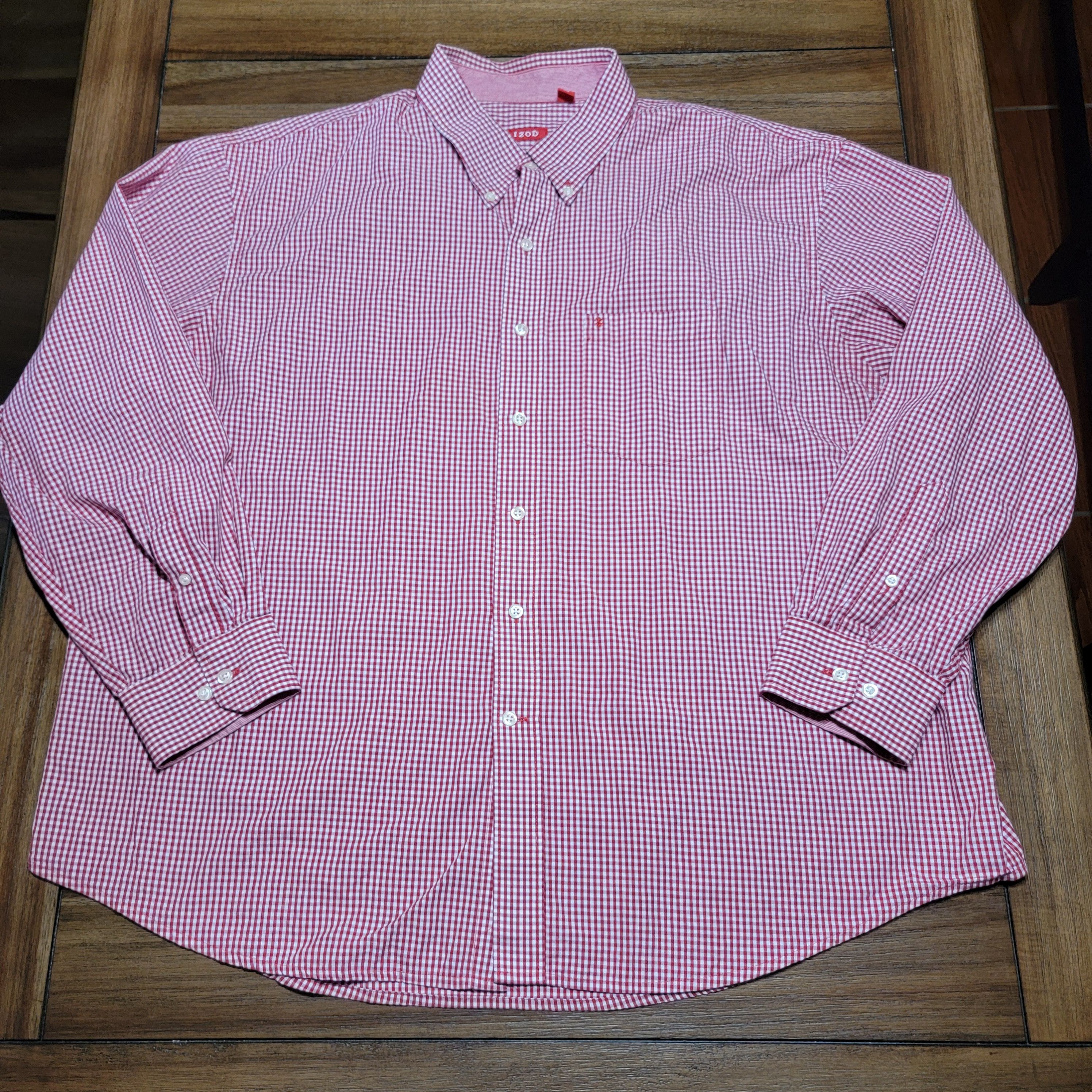 Izod IZOD Full Button LS Tiny Red & White Squares - Size XXL Size US XXL / EU 58 / 5 - 1 Thumbnail