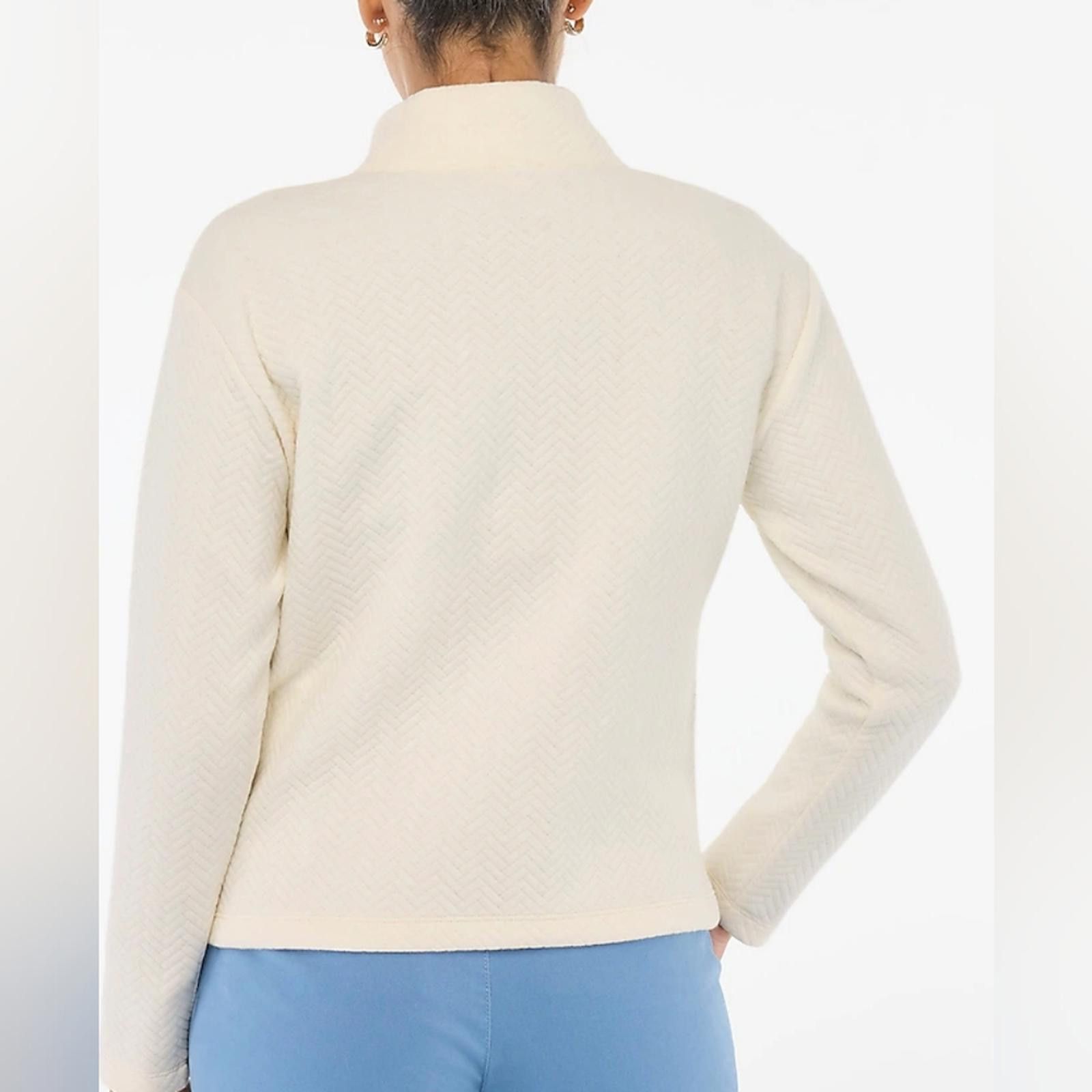 J.Crew Herringbone Mockneck Sweatshirt Size S / US 4 / IT 40 - 2 Thumbnail