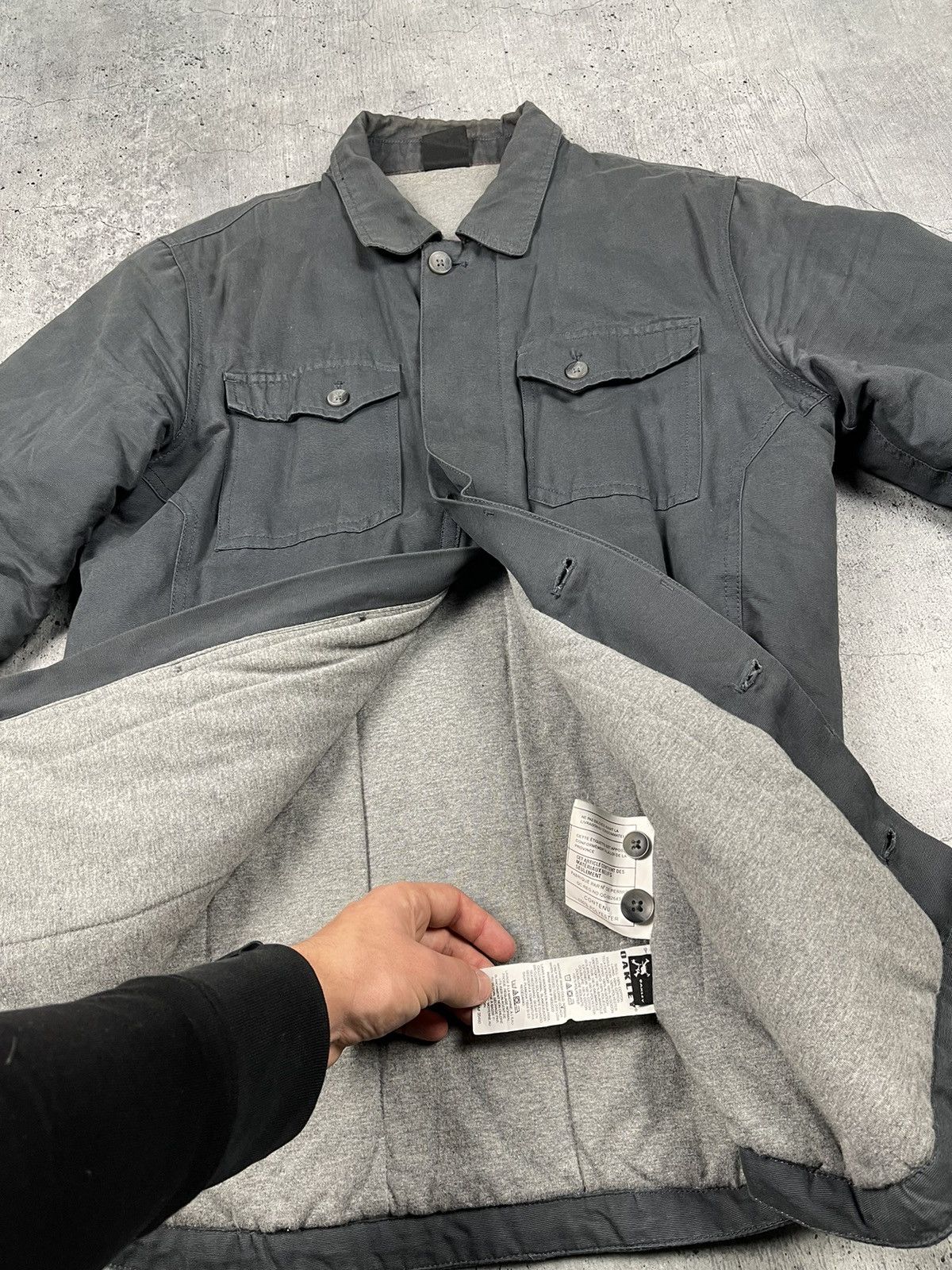 Oakley × Vintage Vintage OAKLEY SOFTWARE Flanel Overshirt Gray Monogram Size US L / EU 52-54 / 3 - 7 Thumbnail