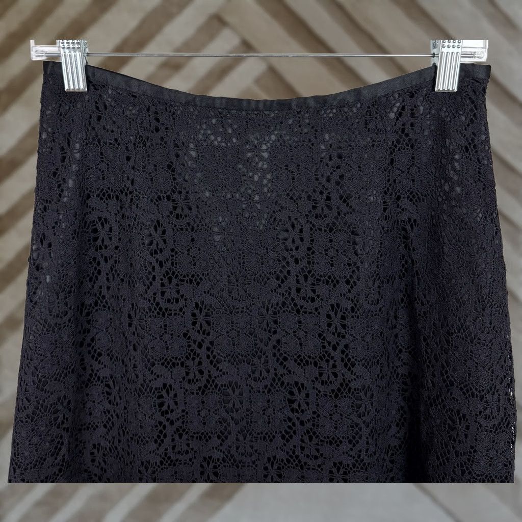 Talbots VINTAGE Talbots Skirt Womens 4 Midi Black Lace Satin Lining NWT 90s Bohemian Retro Gothic Size 27" / US 4 / IT 40 - 1 Thumbnail