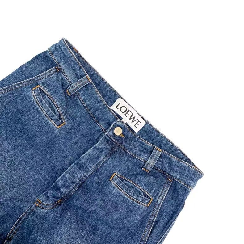Loewe LOEWE Patch straight jeans with water-washed old jeans Size 24" / US 00 / IT 34 - 3 Thumbnail