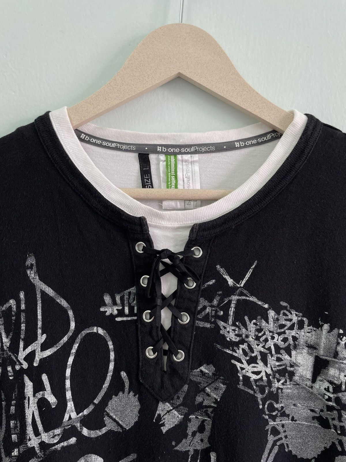 If Six Was Nine Vintage Japanese Brand Poem Double Layer Longsleeve Size US L / EU 52-54 / 3 - 6 Thumbnail