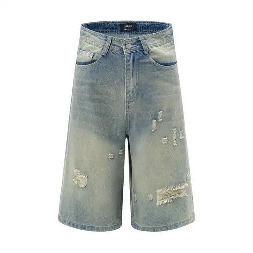 Other Men's washed vintage distressed loose ripped denim shorts Size US 32 / EU 48 - 1 Thumbnail