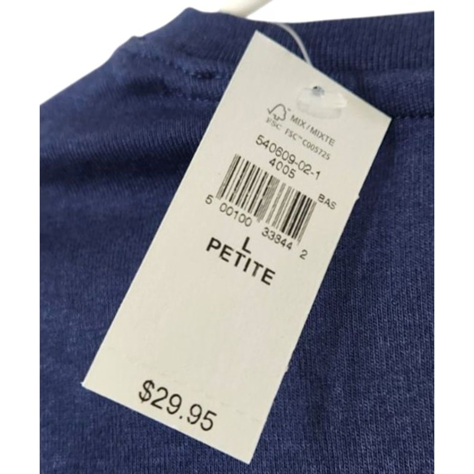Gap Gap Womens Petite L Modern Long Sleeve T-Shirt Navy Blue Crewneck Size L / US 10 / IT 46 - 4 Thumbnail