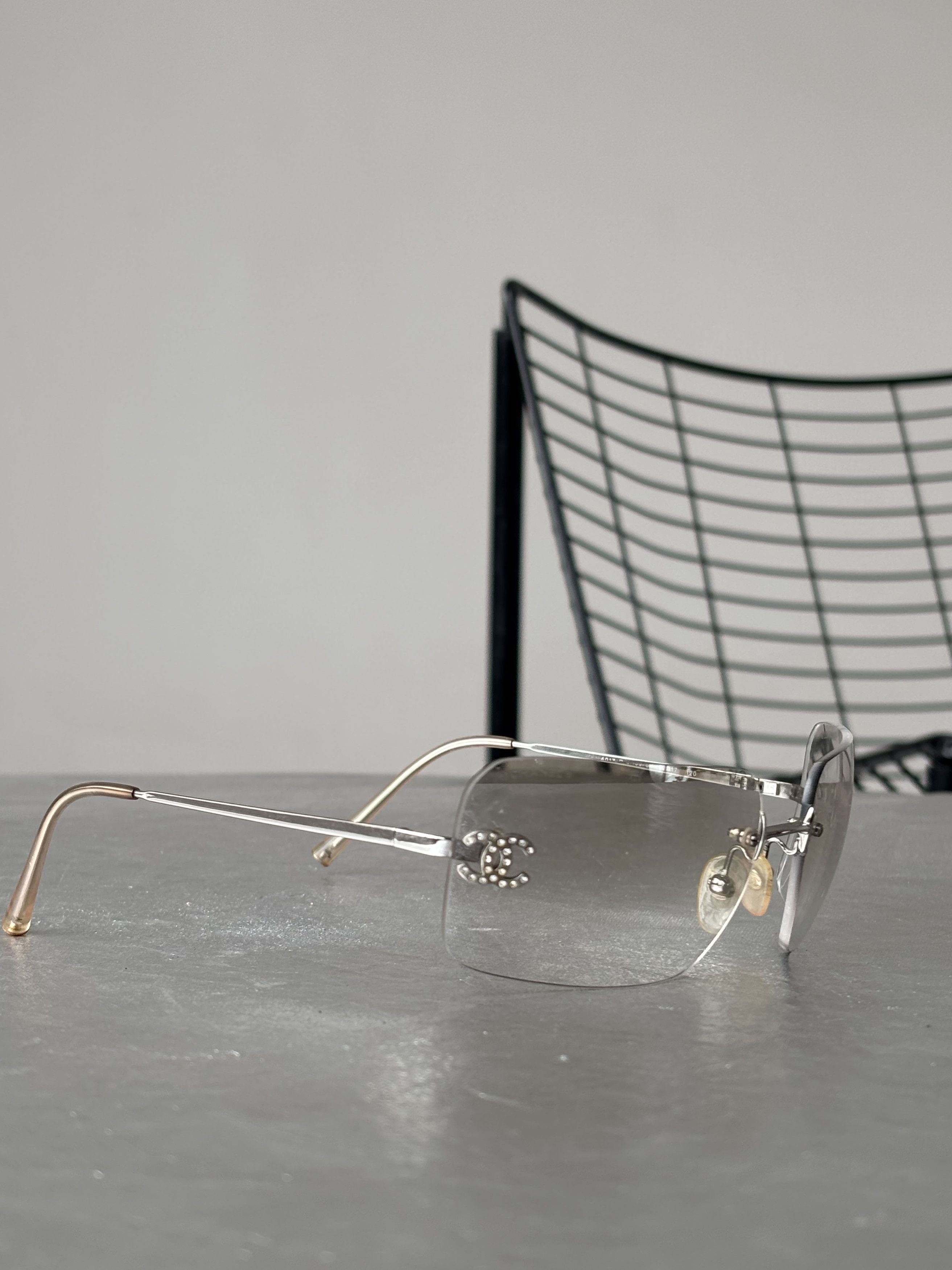 Chanel CHANEL Sunglasses 4017-D Rimless Rhinestones Vintage Size ONE SIZE - 3 Thumbnail