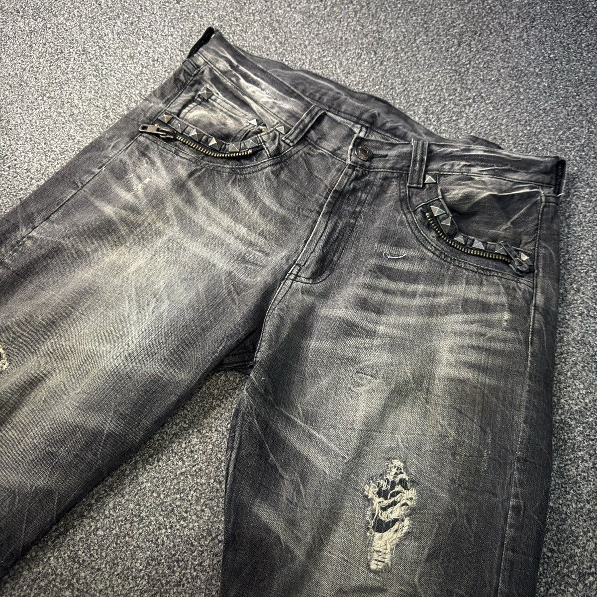 Hysteric Glamour Japanese Okayama Studded Distressed Denim LGB Hysteric Style Size US 34 / EU 50 - 4 Thumbnail