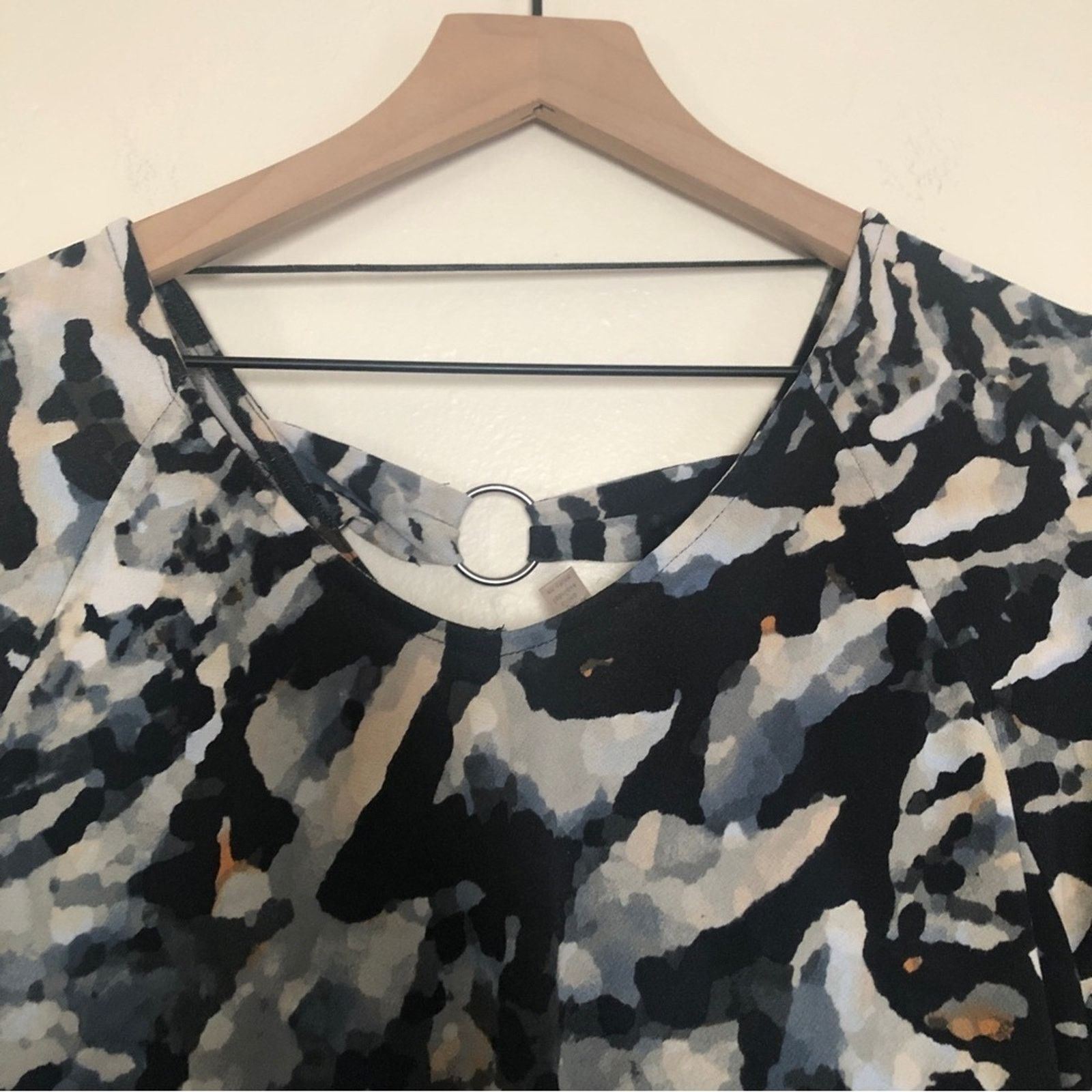 Other Cupio Black Blue White Orange Abstract Shirt Blouse Top Size M / US 6-8 / IT 42-44 - 7 Thumbnail