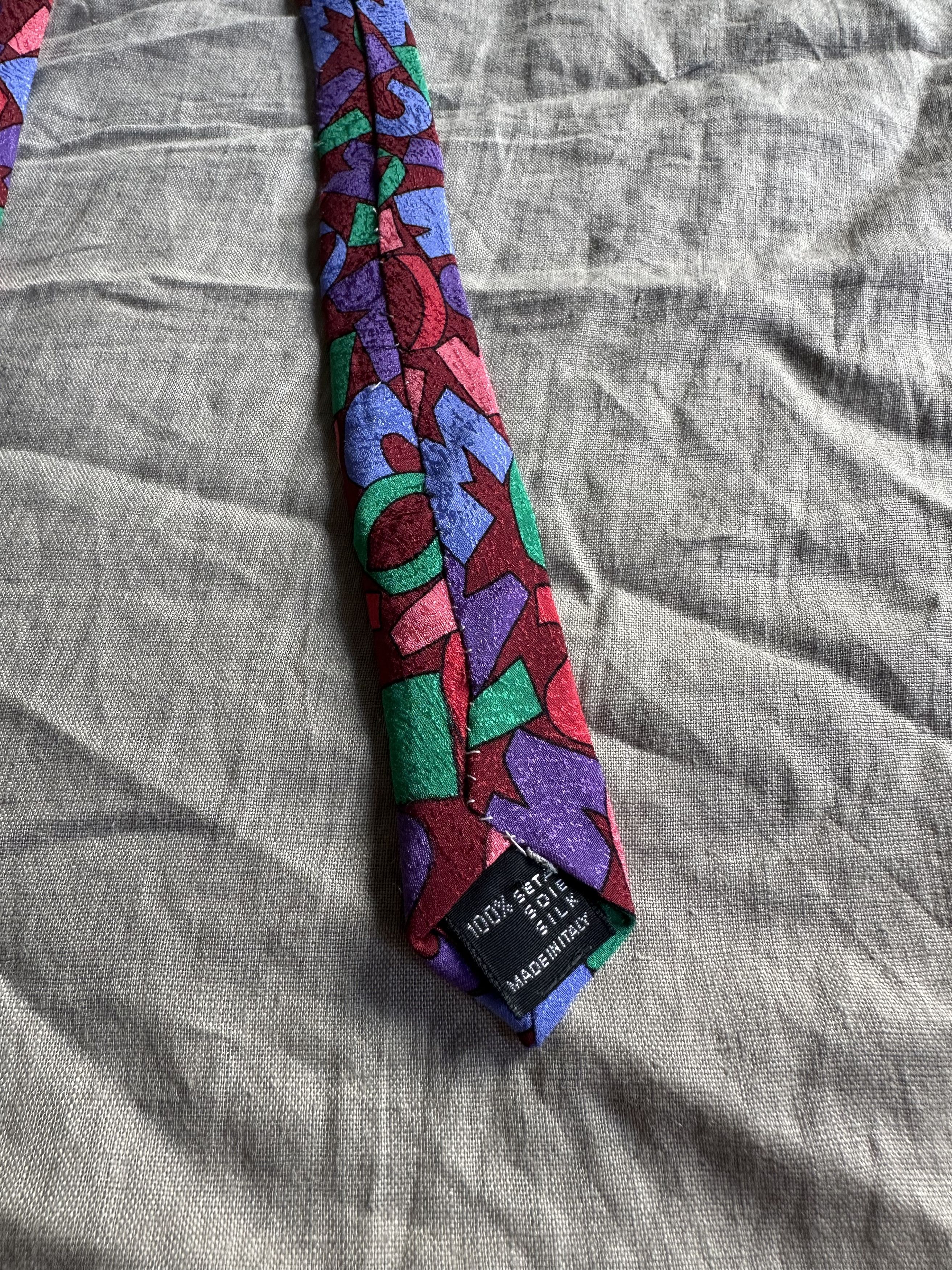 Missoni Missoni Vintage Monogram Logo Pattern Silk Tie 7654AC Size ONE SIZE - 3 Thumbnail