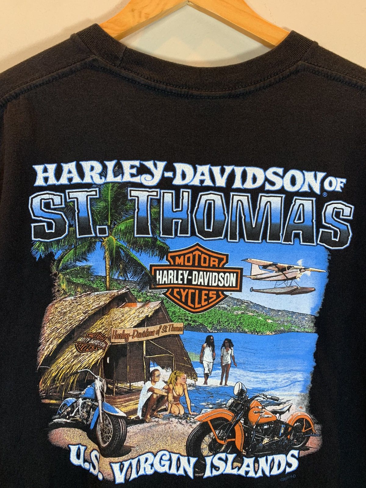 Harley Davidson × Vintage RARE* Y2K VTG Harley Davidson St Thomas Virgin Islands Shirt Size US XL / EU 56 / 4 - 3 Thumbnail