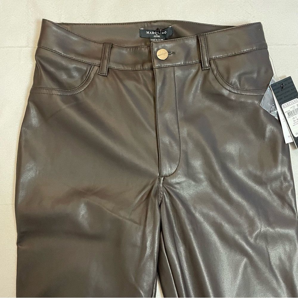 Guess NWT New $200 Guess Marciano Nova Faux-Leather Skinny Brown Size 26" / US 2 / IT 38 - 6 Thumbnail