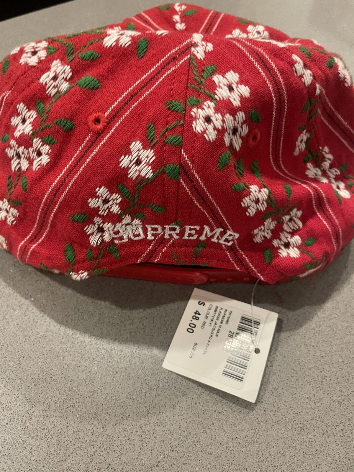Supreme Supreme Flower Jacquard 5-Panel Tiger Red Adjustable Cap Size ONE SIZE - 5 Thumbnail