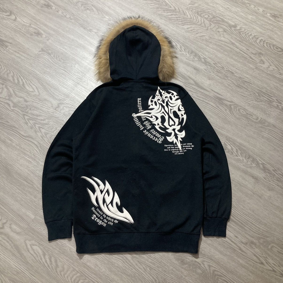 14th Addiction 2000s Beaumere Dagger Poem Grunge Punk Style Fur Ziphoodie Size US L / EU 52-54 / 3 - 9 Thumbnail