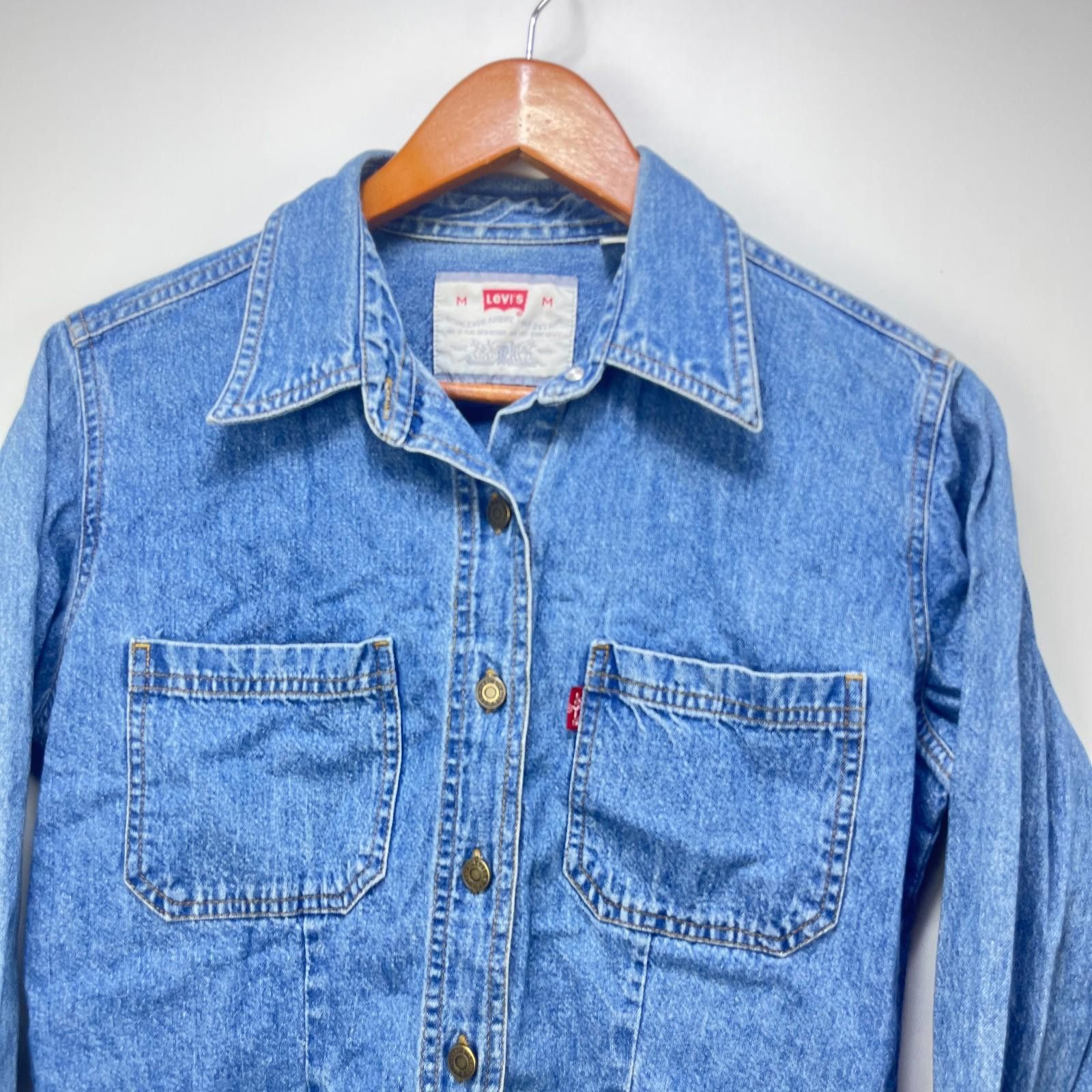 Levi's Vintage 90s Levis Button Up Long Sleeve Shirt Womens Medium Size M / US 6-8 / IT 42-44 - 2 Thumbnail