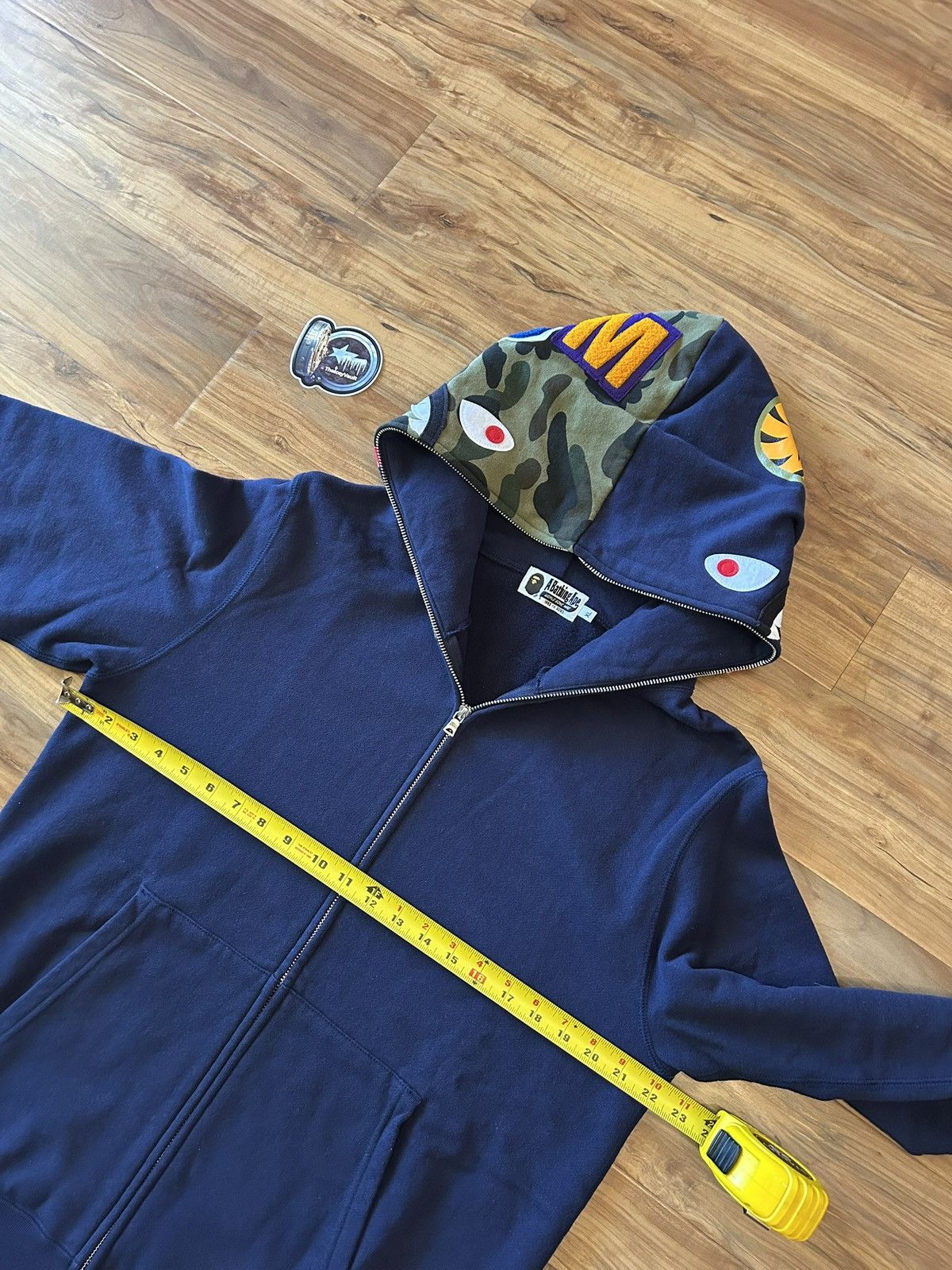 Bape Bape Navy/Green Camo Shark Full Zip Hoodie Size US XL / EU 56 / 4 - 13 Thumbnail