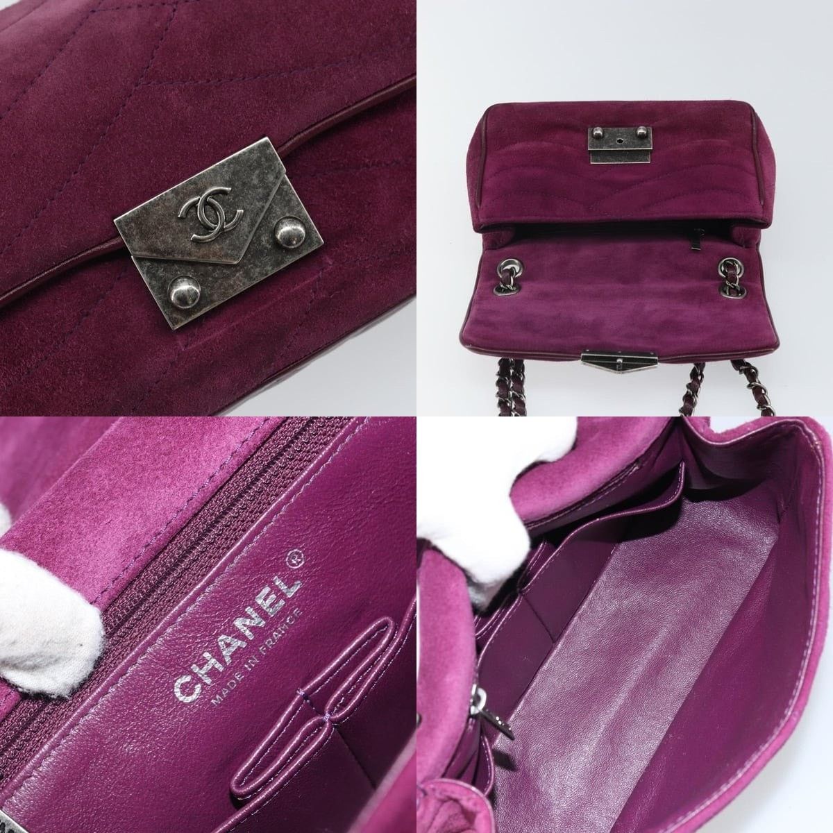 Chanel Chanel Chain Shoulder Bag Suede Purple CC Size ONE SIZE - 6 Thumbnail
