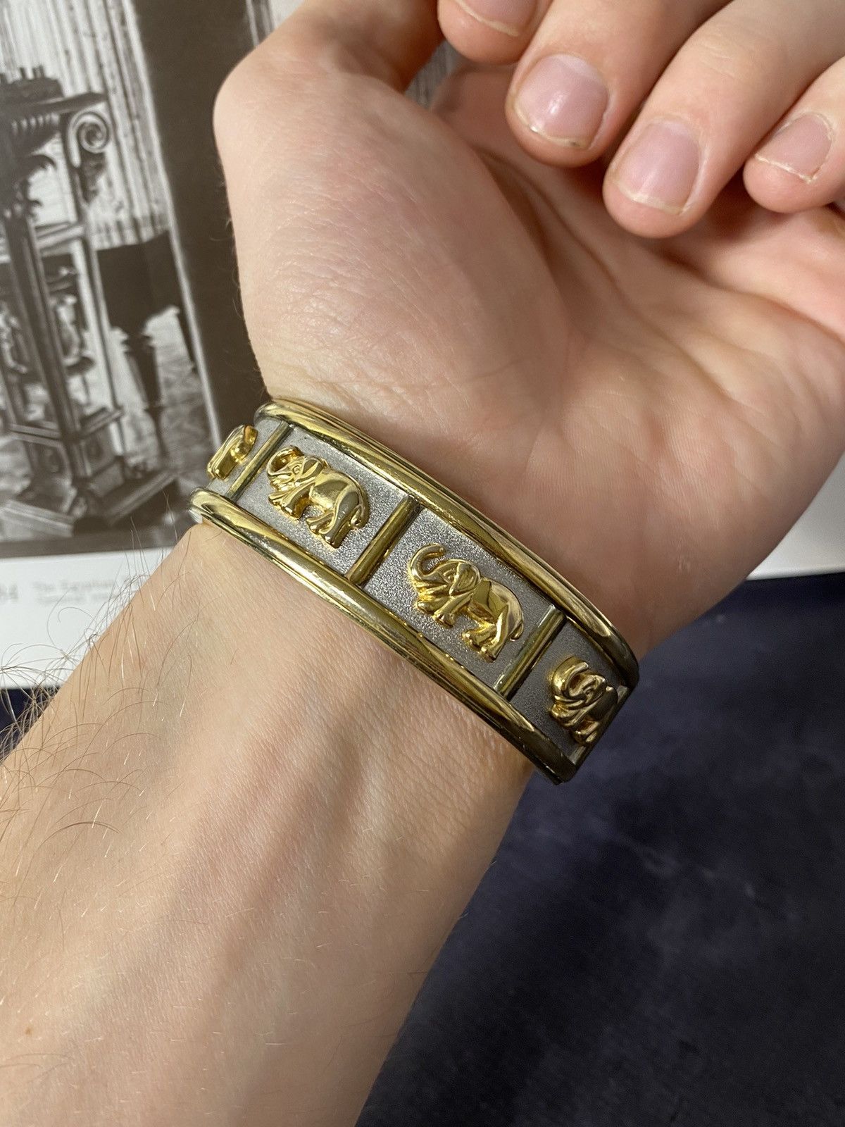 Jewelry Rare Vintage Watch Elephant Gold Bracelet Size ONE SIZE - 10 Thumbnail