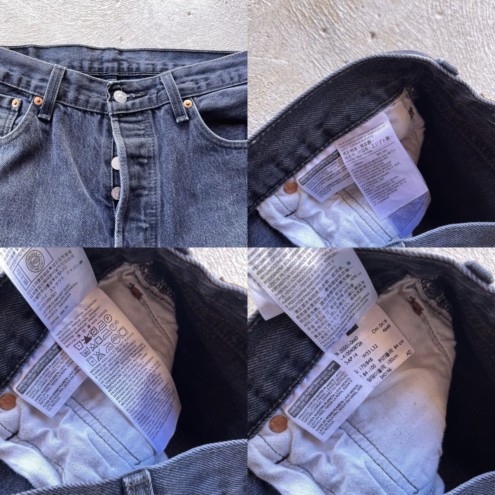 Levi's Levi's 501 Jeans Mens 33x30 Black Straight Denim Pants 90s Grunge USA Size US 33 - 8 Thumbnail