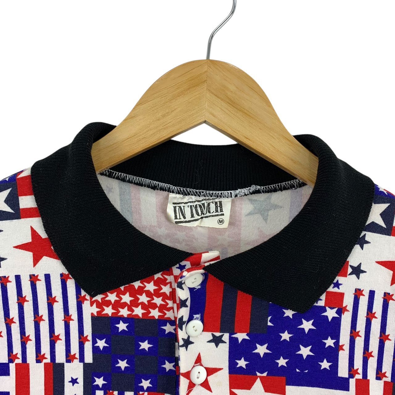 Vintage Vintage IN TOUCH USA Full print star polo tee Size US M / EU 48-50 / 2 - 5 Thumbnail