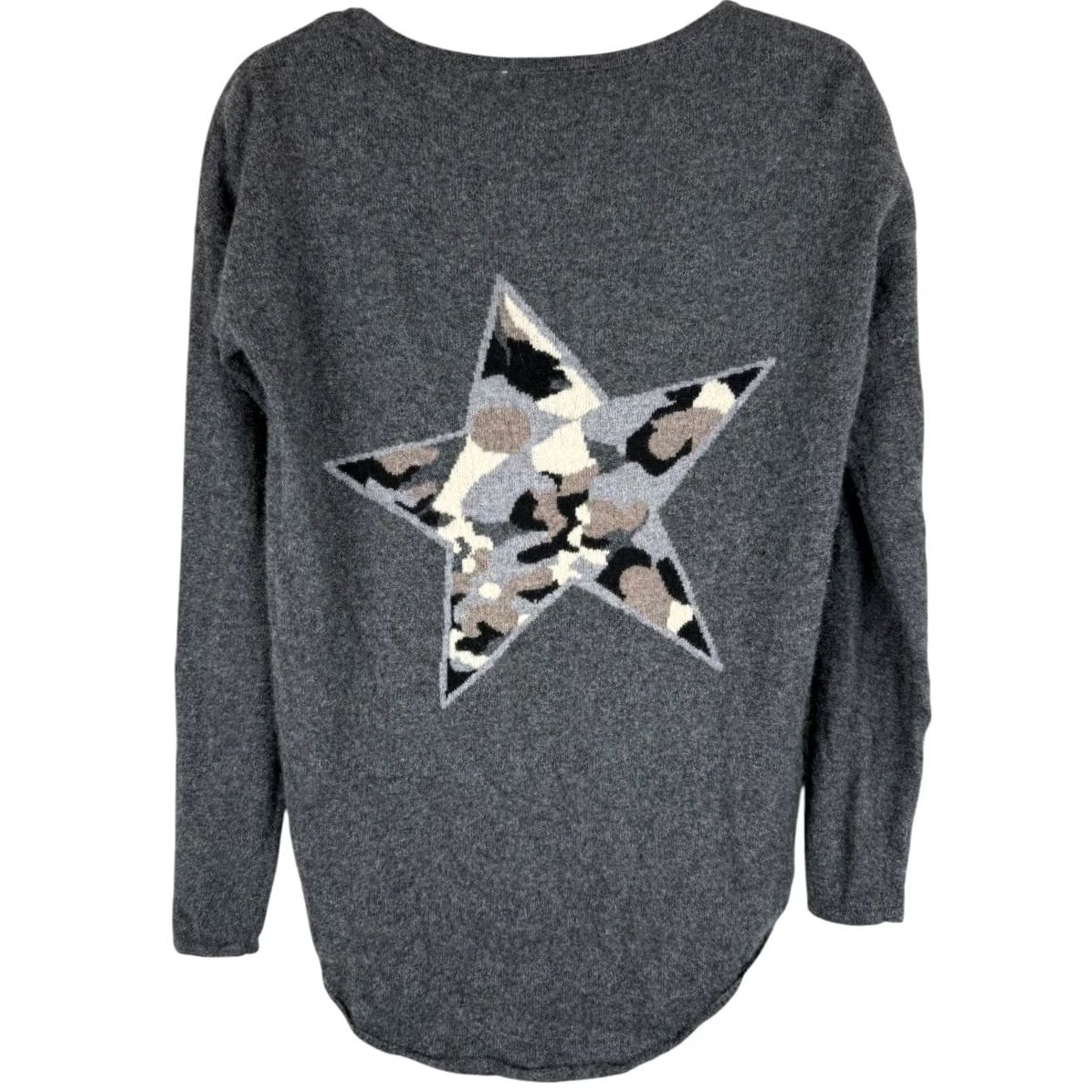 Y/Project VINTAGE The Cashmere Project Long Sleeve Crew Neck Leopard Star Sweater S Gray Women Pullover Size S / US 4 / IT 40 - 2 Thumbnail