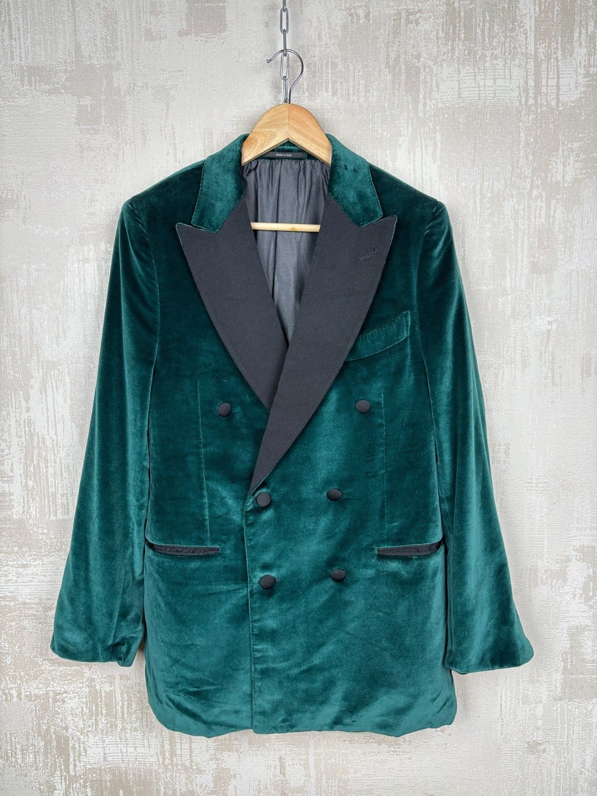 Alfred Dunhill Dunhill London Velvet Double Breasted Blazer Smoking Size 40R - 2 Thumbnail