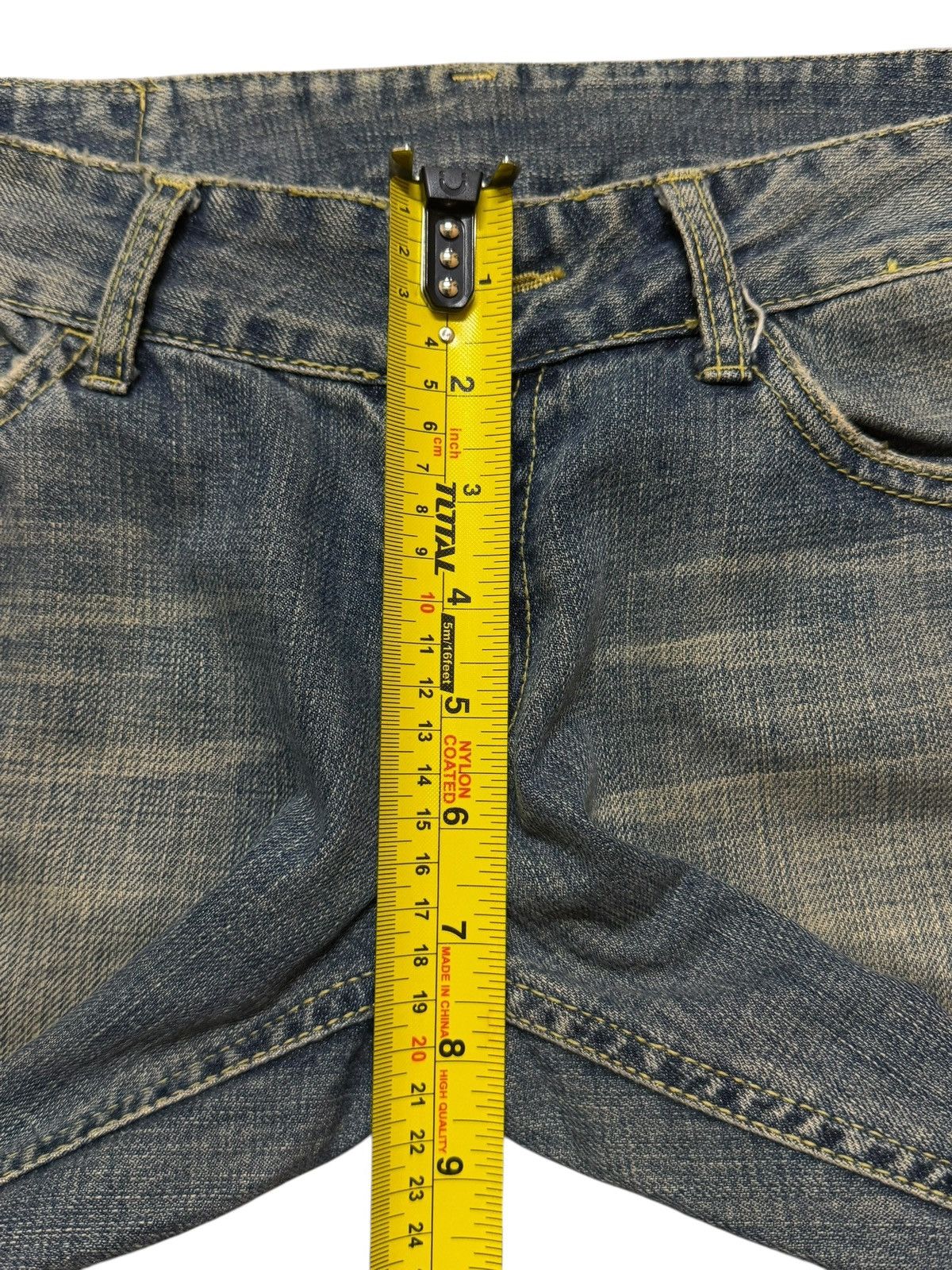 Hysteric Glamour Vintage Y2K Japanese Brand Faded Wash Ripped Wide Leg Flare Size 30" / US 8 / IT 44 - 11 Thumbnail