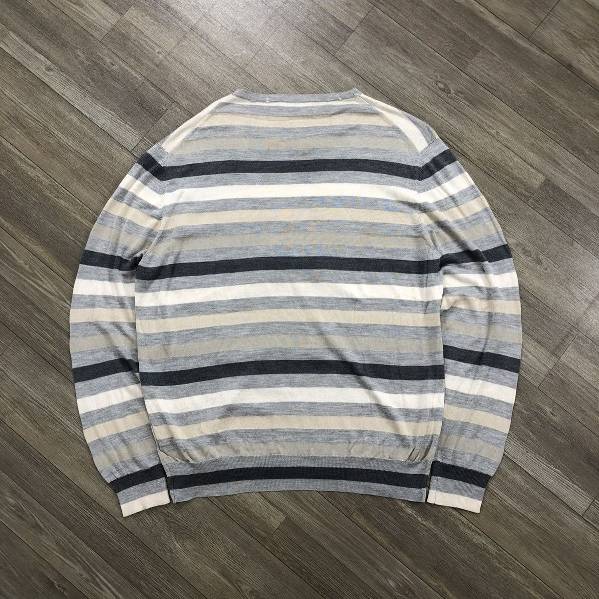 Loewe 🇮🇹 1990s Loewe 3D Striped Multicolor Longsleeve Tee Size US M / EU 48-50 / 2 - 10 Thumbnail