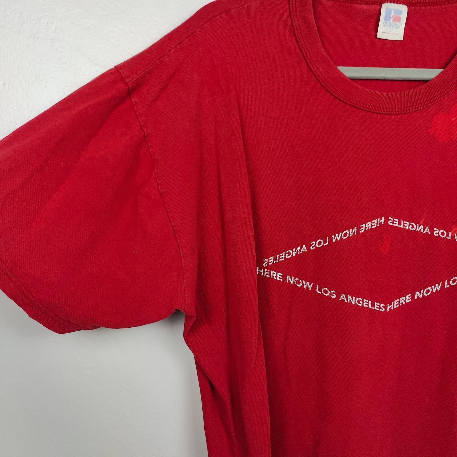 Russell Athletic Vintage Los Angeles Here Now T-Shirt Mens Medium Red 90s Size US M / EU 48-50 / 2 - 4 Thumbnail