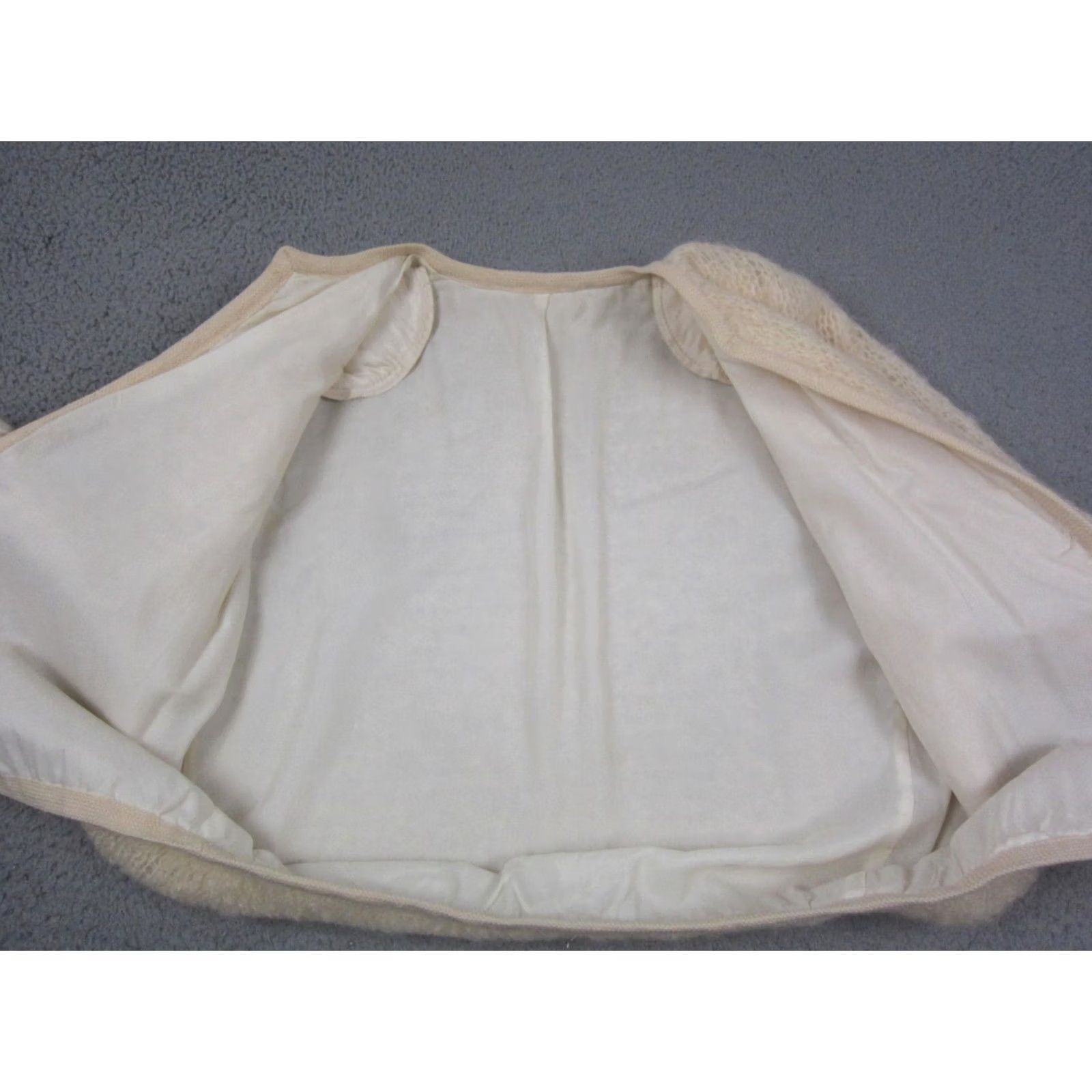 Vintage VINTAGE Creme Mohair Cardigan Womens XL Boucle Knit Open Front 70s Sweater Size XL / US 12-14 / IT 48-50 - 7 Thumbnail
