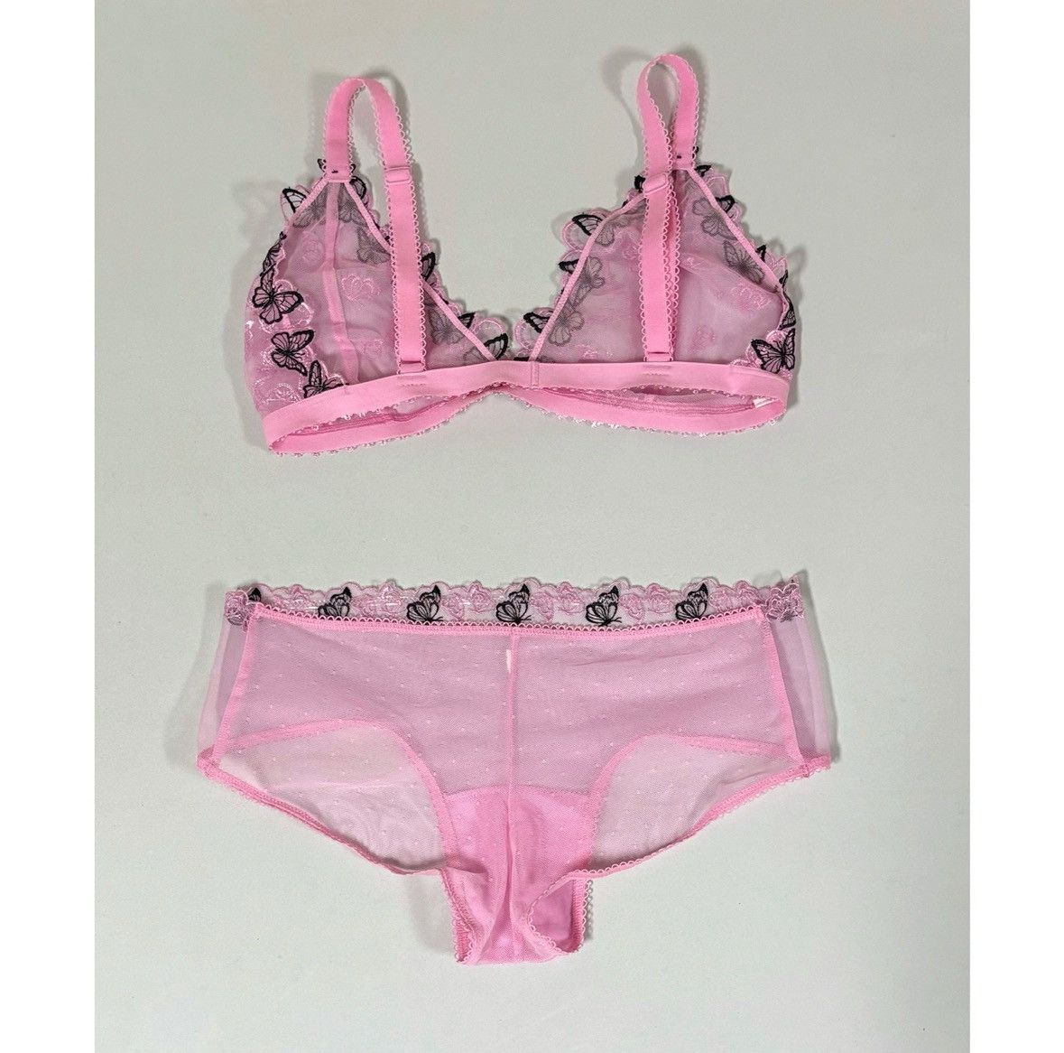 Victoria's Secret Pink Butterfly Bra Bralette Top (S) and Bottoms (XS) Set 🎀✨ Size S / US 4 / IT 40 - 4 Thumbnail