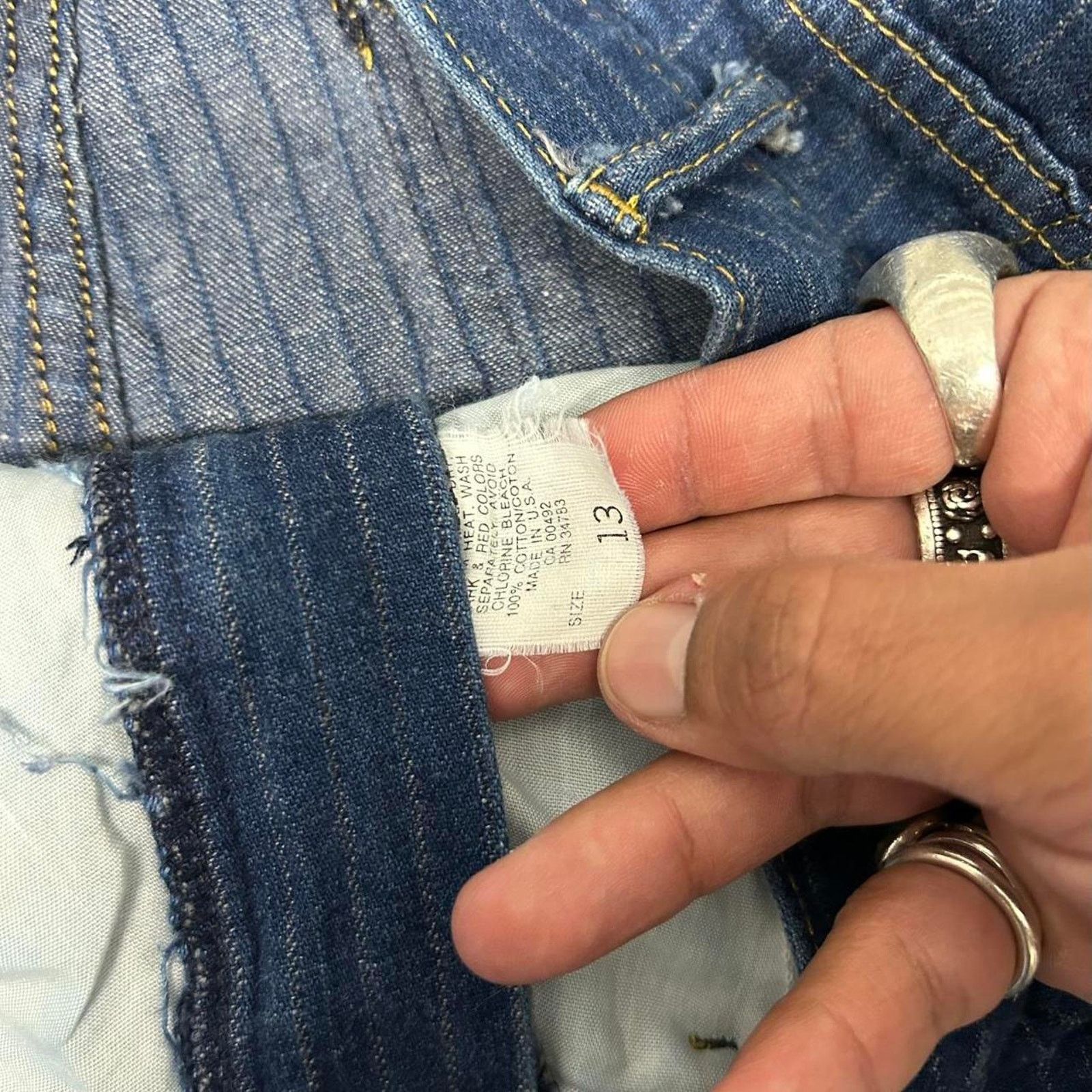 Lee vintage Lee blue pinstripe straight-leg jeans Size 36" / US 14 / IT 50 - 3 Thumbnail
