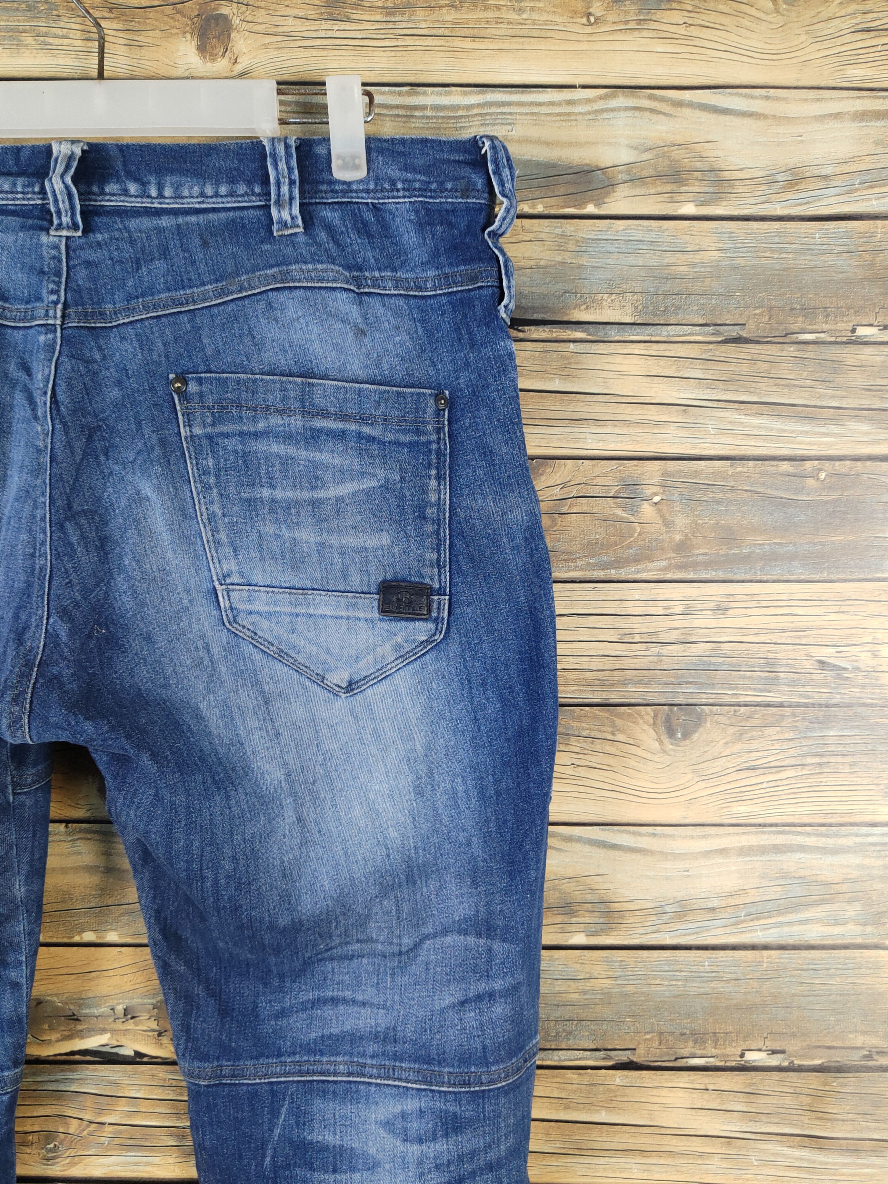 Japanese Brand Burtle Blue Distressed vintage soft denim Jeans #W2059 Size US 37 - 12 Thumbnail