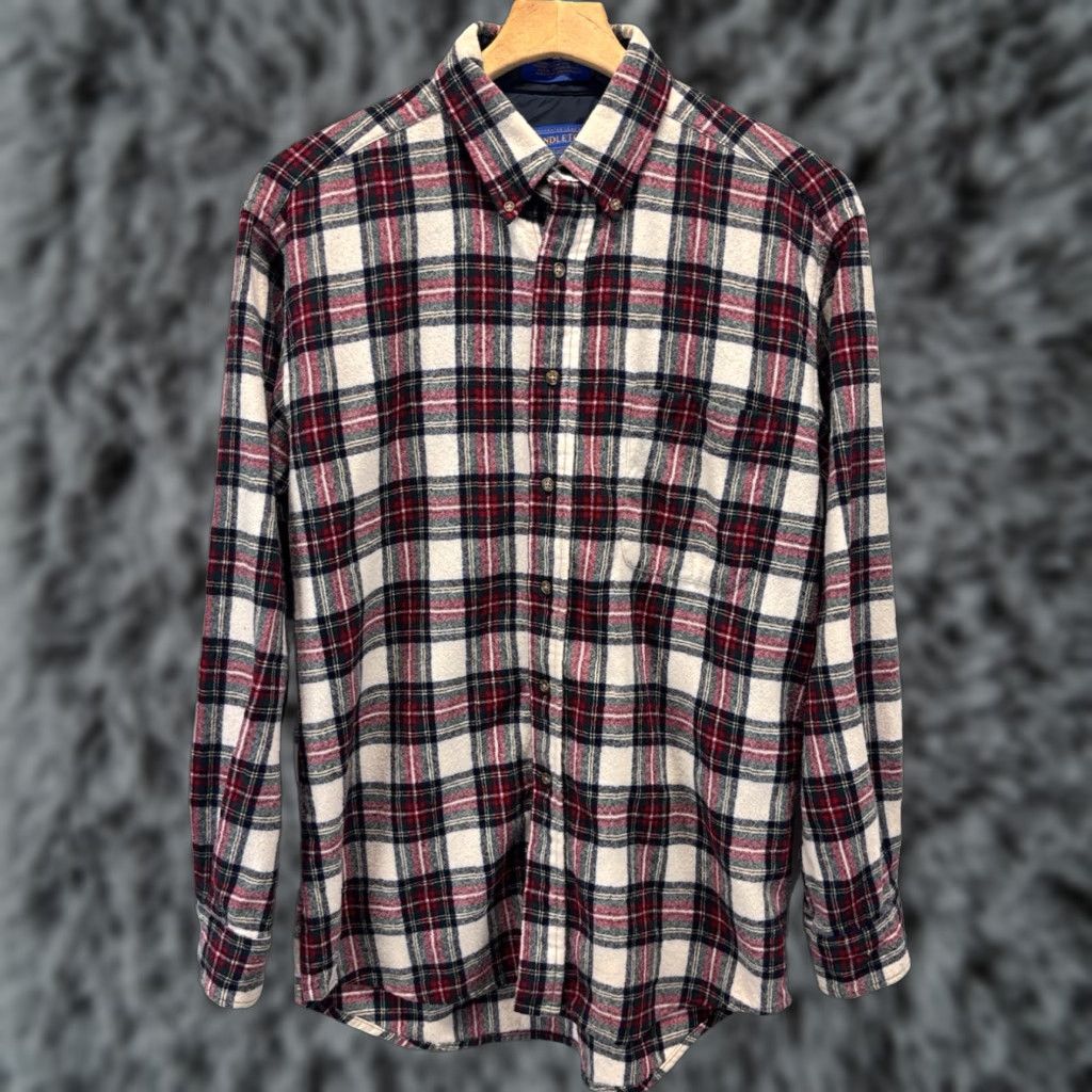 Pendleton Wool Shirt Mens Medium Multicolor Plaid Button-Up Long Sleeve