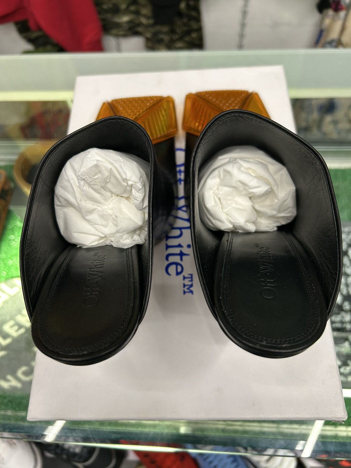 Off-White Off-White Womens Lunar Mule Black Orange Pre-Owned Size 9 Size US 9 / IT 39 - 4 Thumbnail