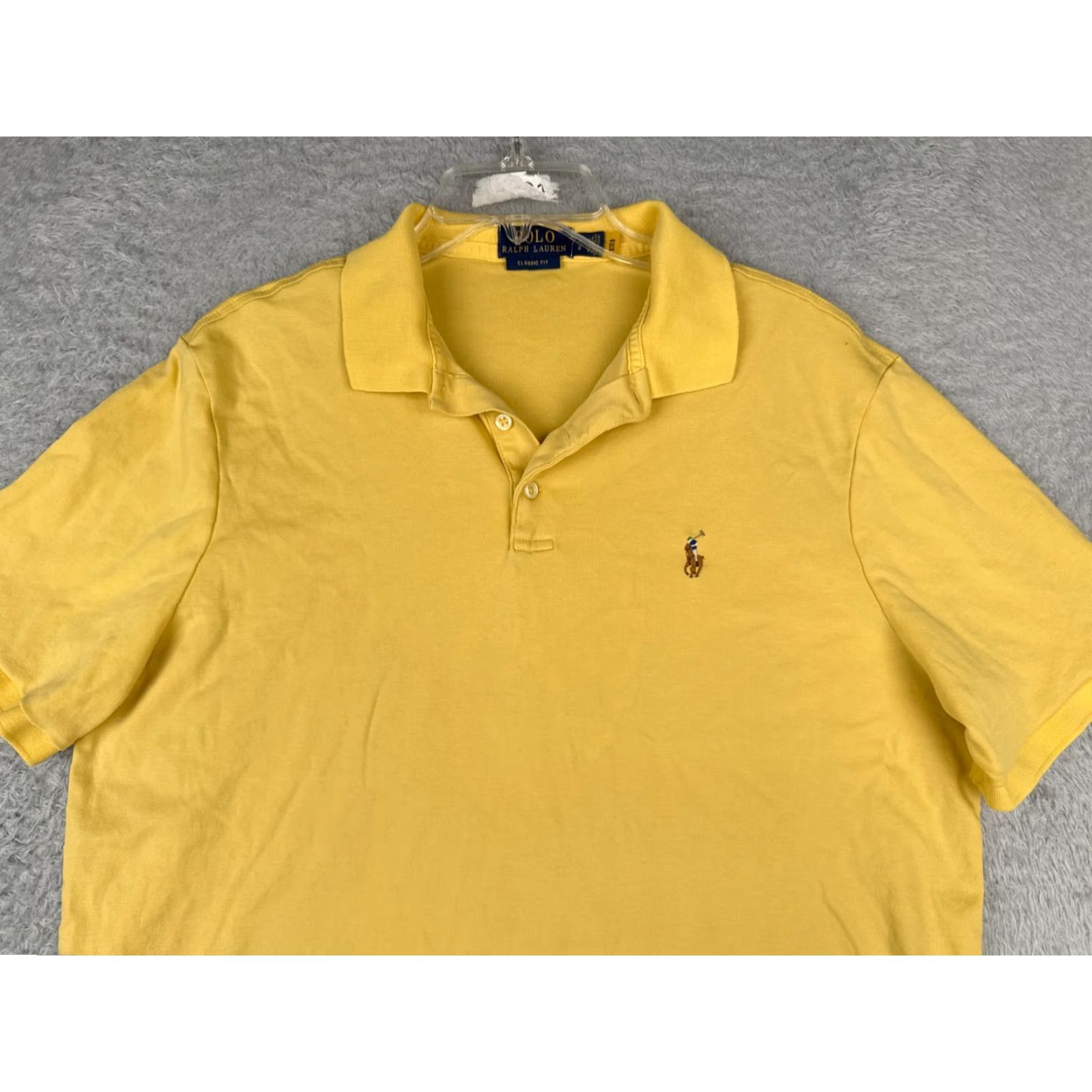 Ralph Lauren Ralph Lauren Polo Shirt Mens Large Yellow 100% Cotton Jersey Slim Fit Short Sleeve Polo Shirt Mens Yellow Ralph Lauren Jersey Size US L / EU 52-54 / 3 - 4 Thumbnail