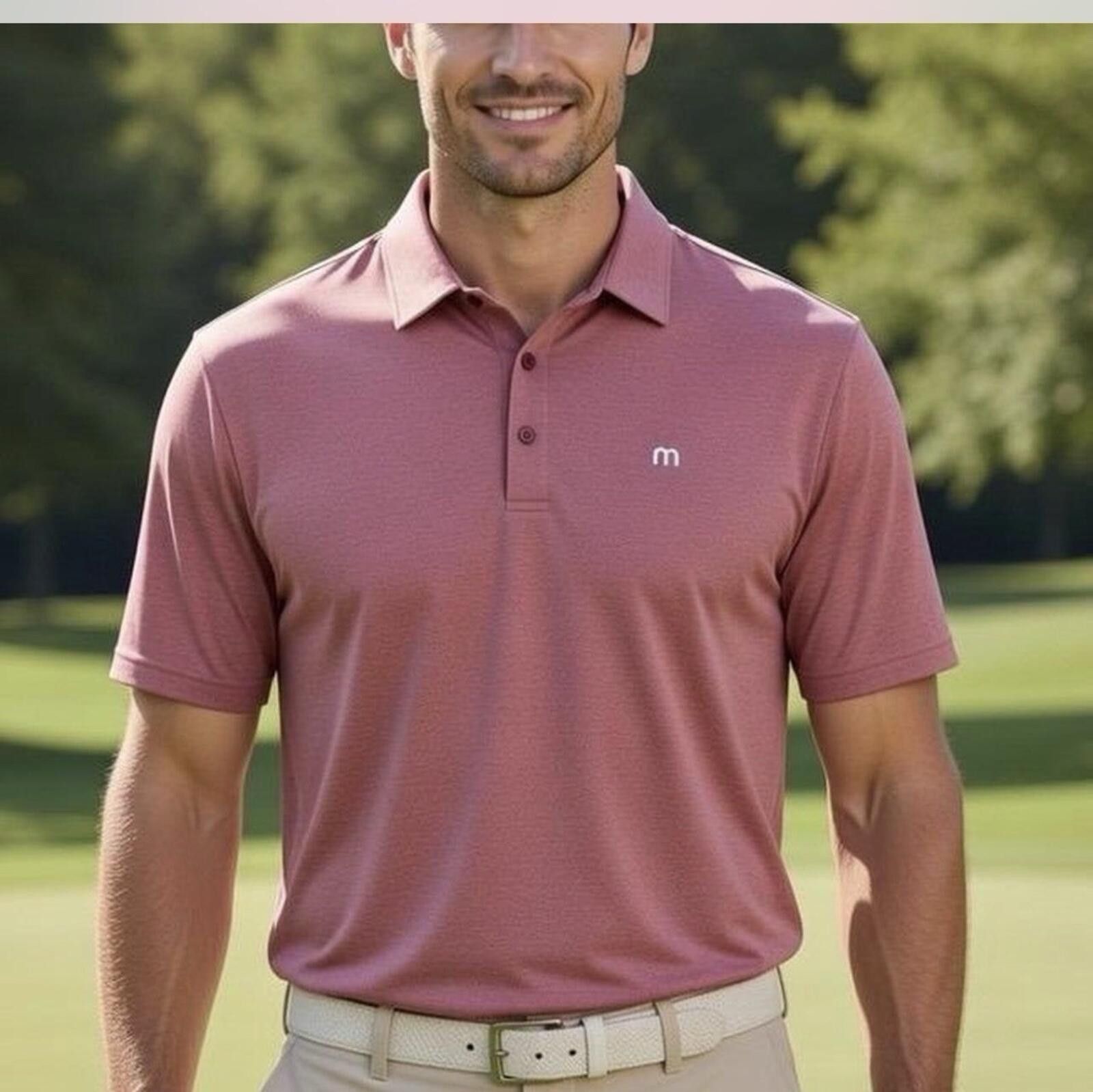 TravisMathew Travis Mathew Zinna Golf Polo Heather Cardinal Short Sleeve Size US M / EU 48-50 / 2 - 1 Thumbnail