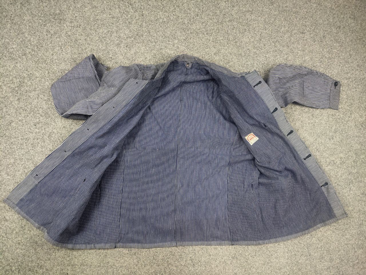 Vintage Vintage 60's French sanforized work striped Chore Jacket Size US L / EU 52-54 / 3 - 13 Thumbnail