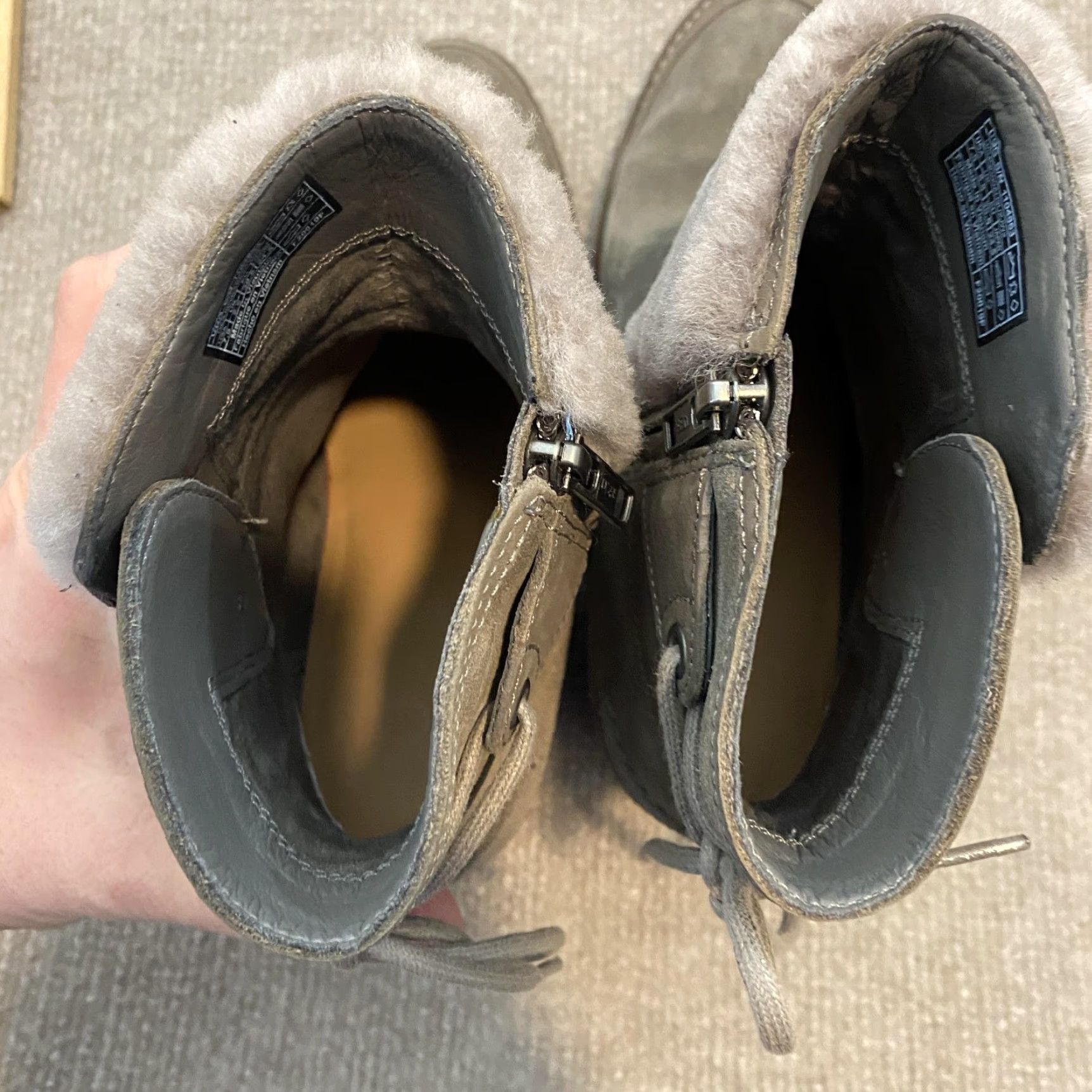 Ugg UGG Boots Womens Size 7.5 Gray Suede Shearling Lined Ankle Block Heel 1104863 Size US 8 / IT 38 - 7 Thumbnail