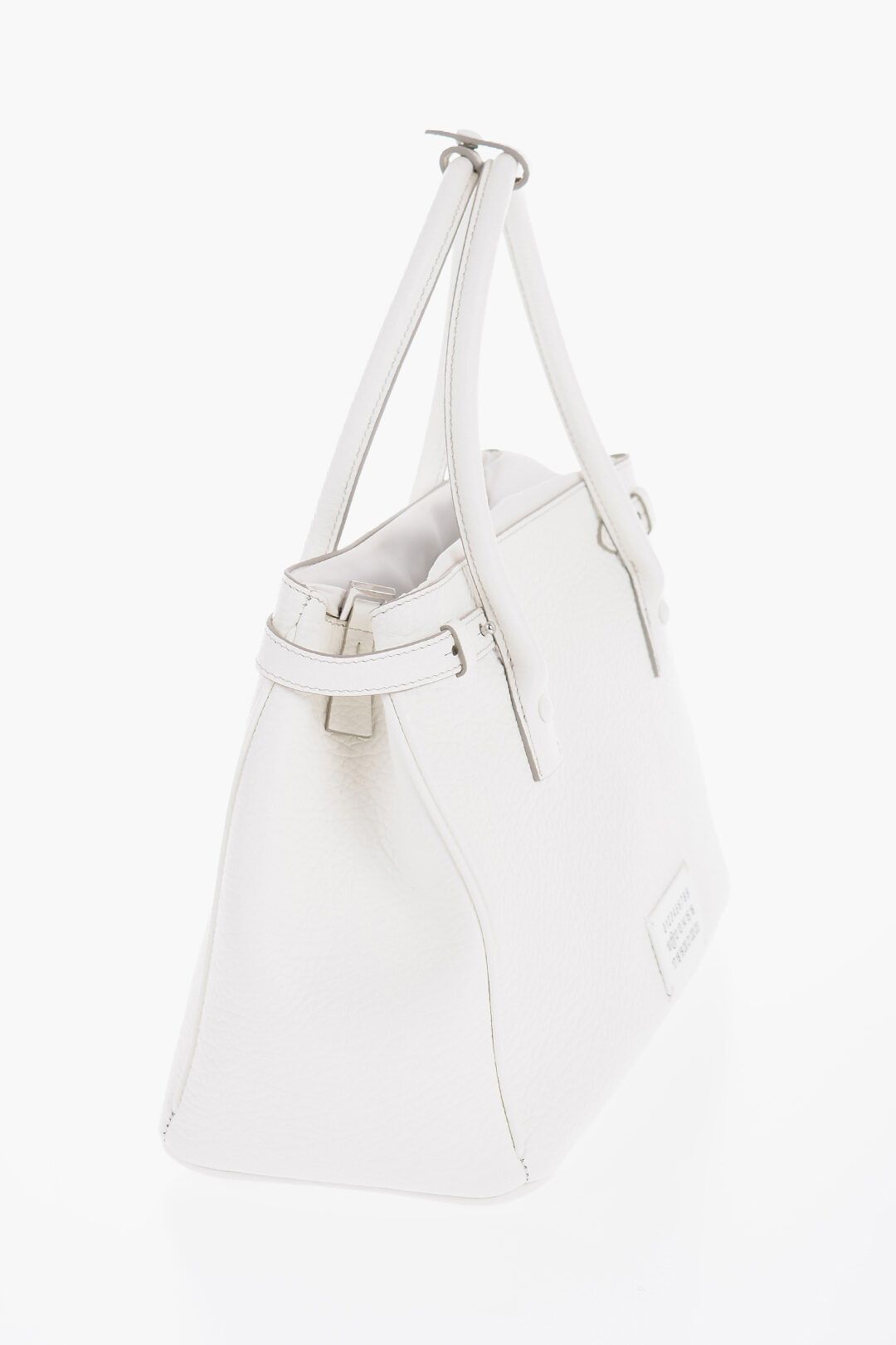 Maison Margiela og1mm1224 Size: OS / Textured Leather Hand Bag in White Size ONE SIZE - 3 Thumbnail