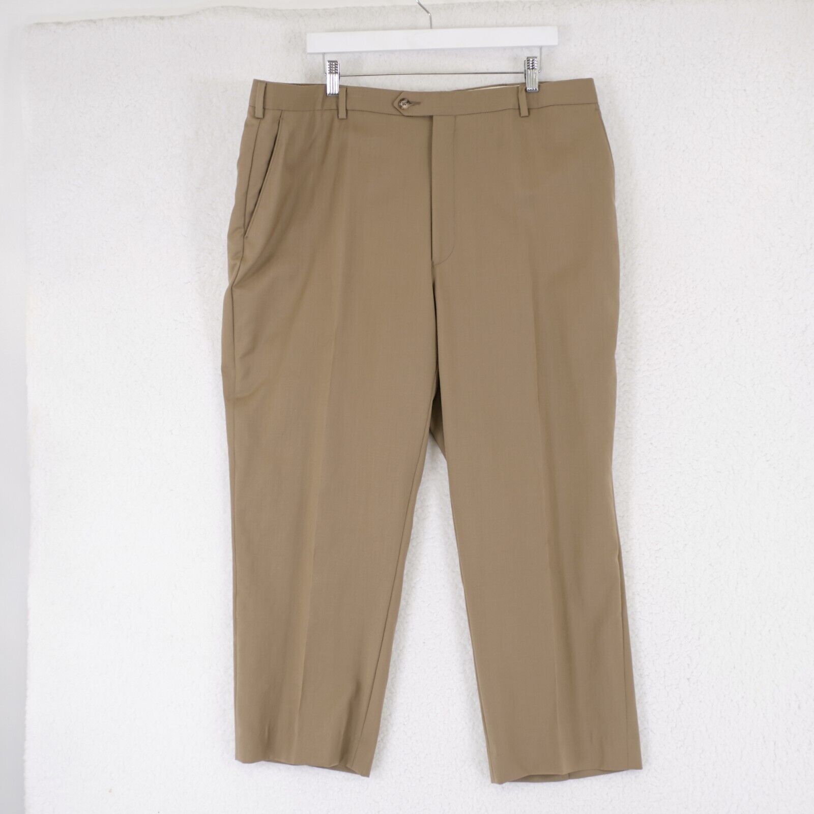Jos. A. Bank Jos A Bank Executive Tailored Fit Tan Wool 40/27 Dress Pants Size 40S - 5 Thumbnail