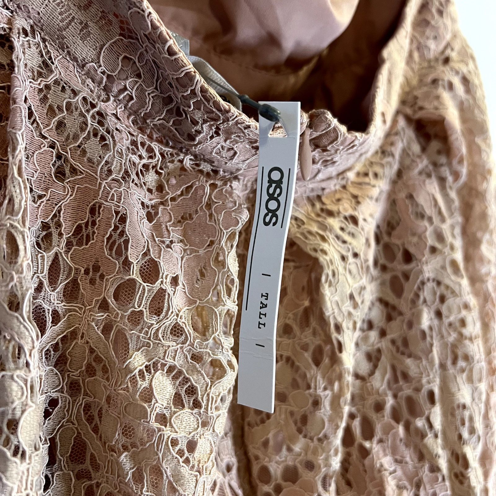 Asos Asos Pink Lace Midi Dress With Pinny Bodice Size 12 New Size XL / US 12-14 / IT 48-50 - 7 Thumbnail