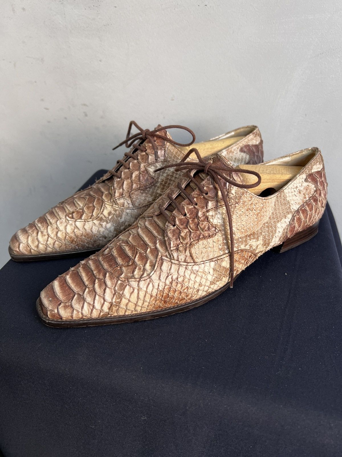 If Six Was Nine Python Shoes Snakeskin Leather hedi slimane style y2k Cowboy Size US 6 / IT 36 - 4 Thumbnail