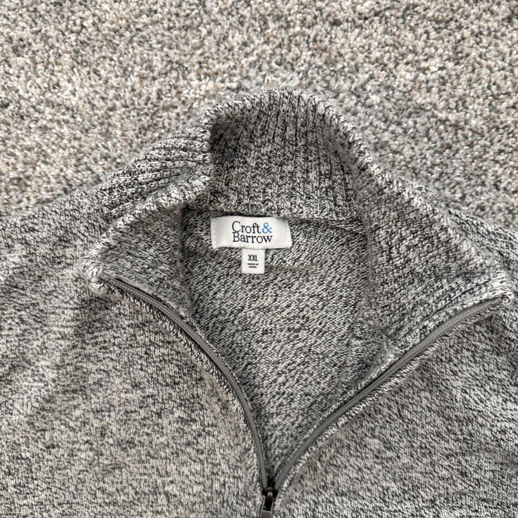 Bill Blass Croft & Barrow Sweater Mens XXL Gray Quarter Zip Classic Cozy Grandpa Minimalist Size US XXL / EU 58 / 5 - 5 Thumbnail
