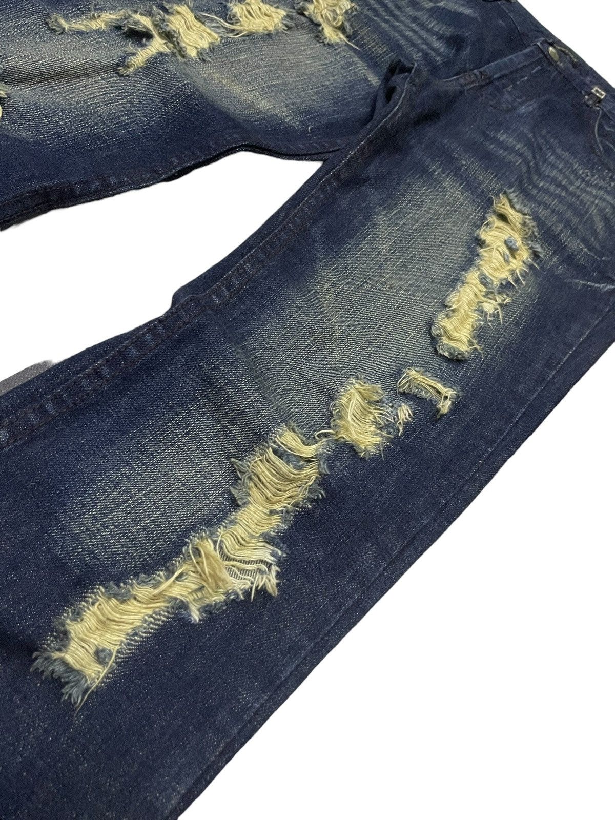 Tornado Mart Philodox Japan Flared Distressed Indigo Mud Jeans Denim Pant Size US 30 / EU 46 - 7 Thumbnail