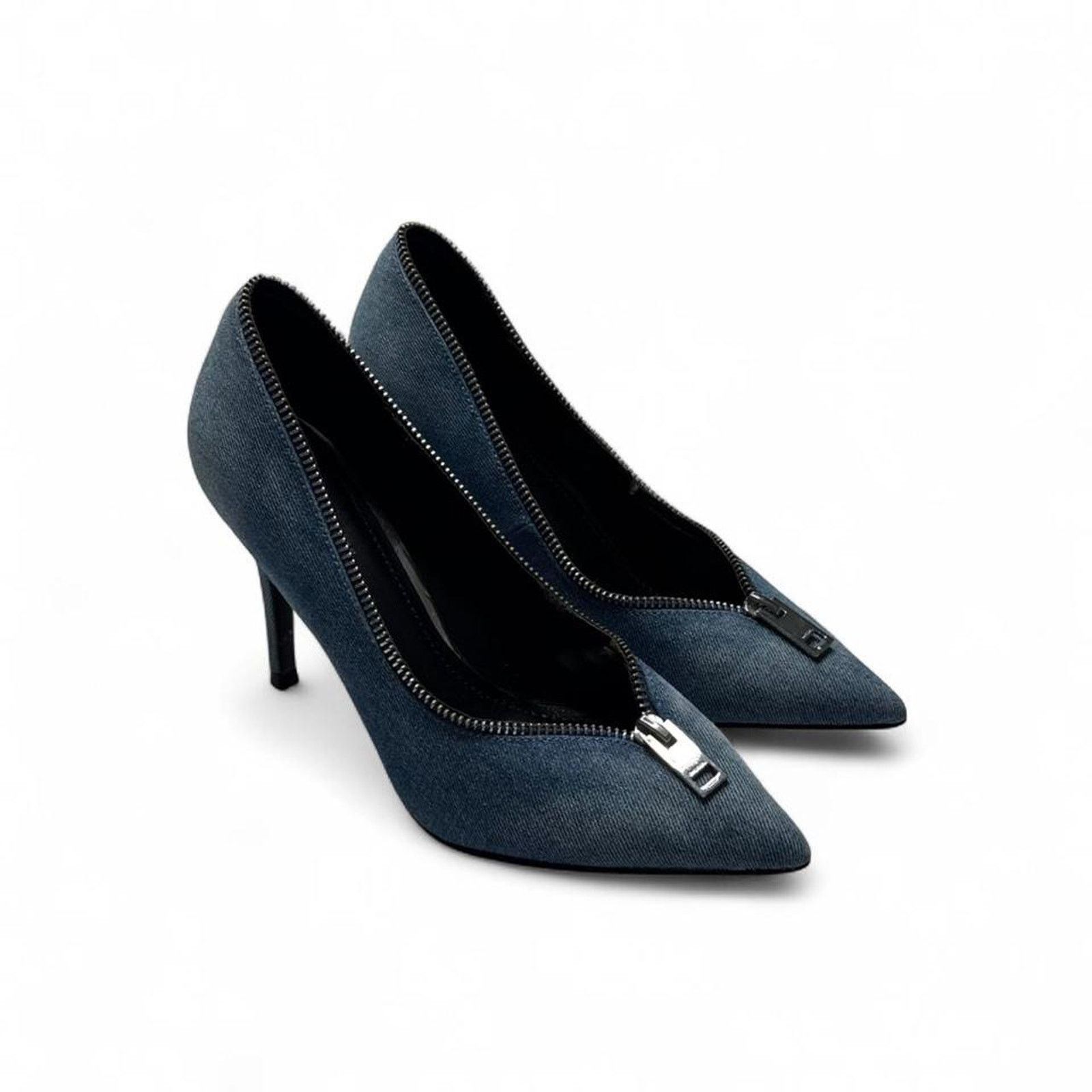 Diesel Diesel D Elisah Zip Blue Indigo Pumps Vintage size 8 3” heel Size US 8 / IT 38 - 3 Thumbnail